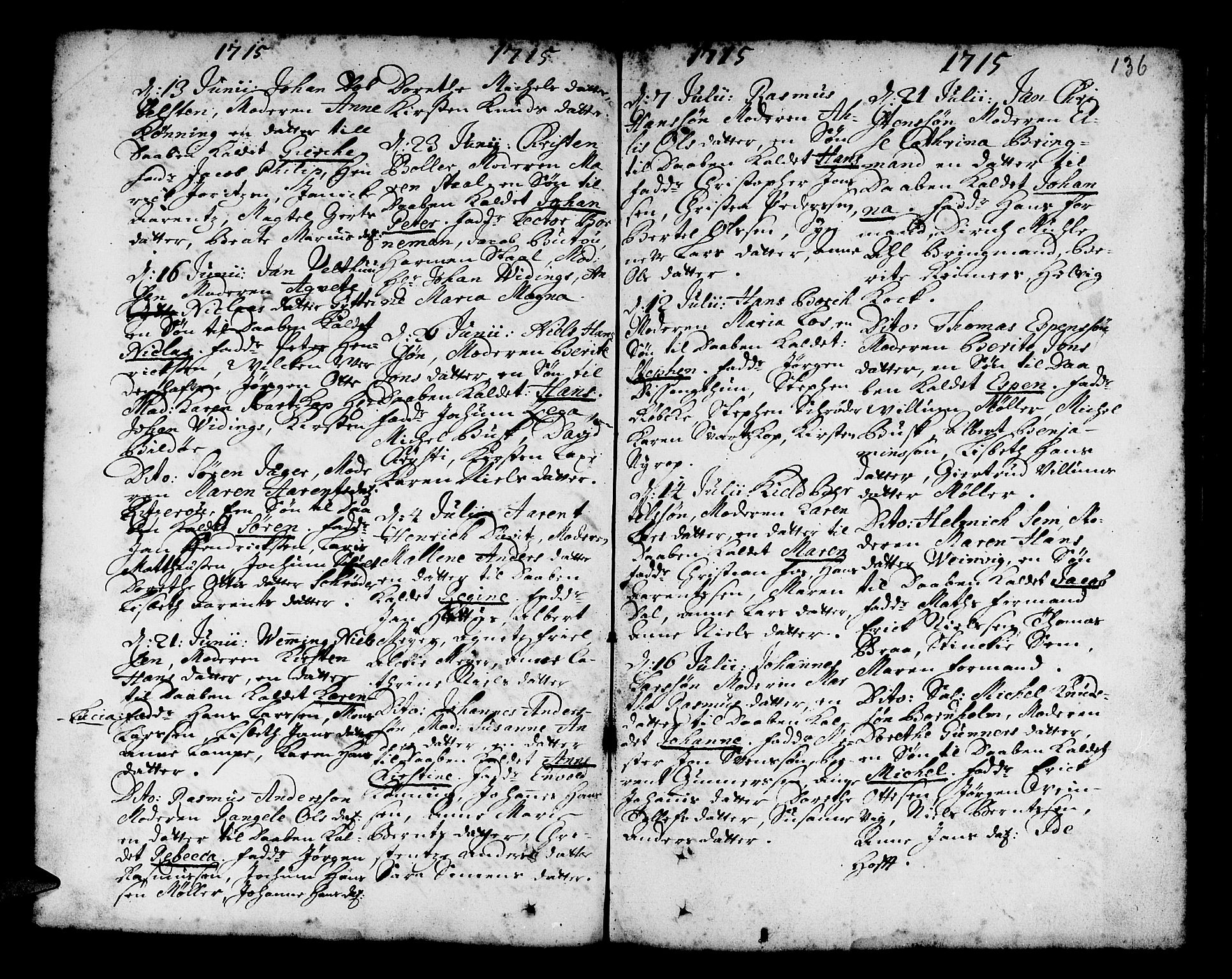 Nykirken Sokneprestembete, AV/SAB-A-77101/H/Haa/L0002: Parish register (official) no. A 2, 1700-1723, p. 136