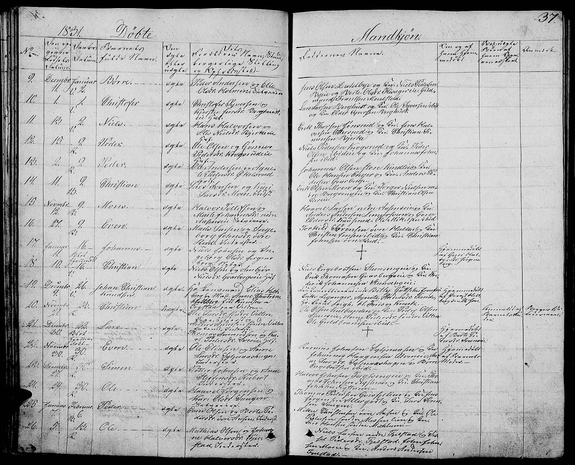 Ringsaker prestekontor, AV/SAH-PREST-014/L/La/L0004: Parish register (copy) no. 4, 1827-1838, p. 37