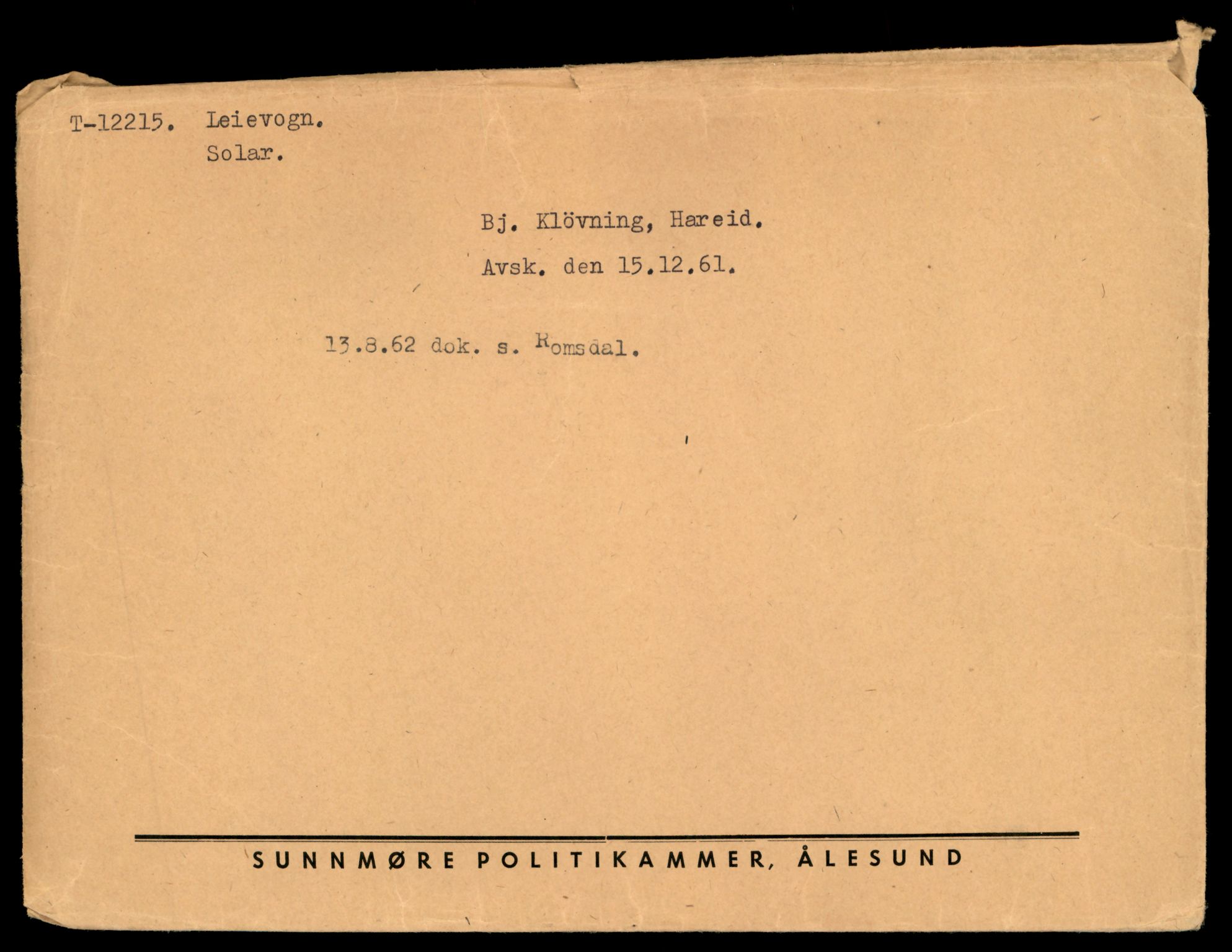 Møre og Romsdal vegkontor - Ålesund trafikkstasjon, AV/SAT-A-4099/F/Fe/L0033: Registreringskort for kjøretøy T 12151 - T 12474, 1927-1998, p. 1663