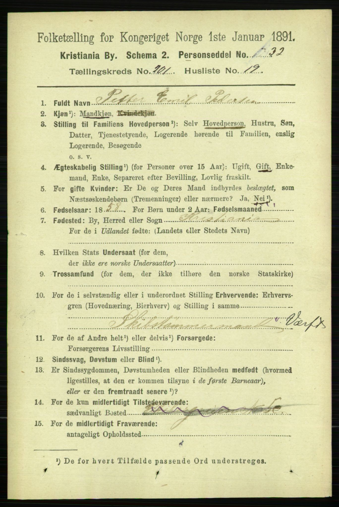 RA, 1891 census for 0301 Kristiania, 1891, p. 121356