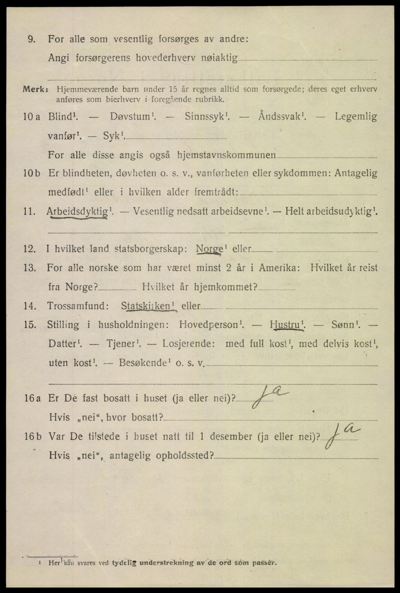 SAK, 1920 census for Lillesand, 1920, p. 2830