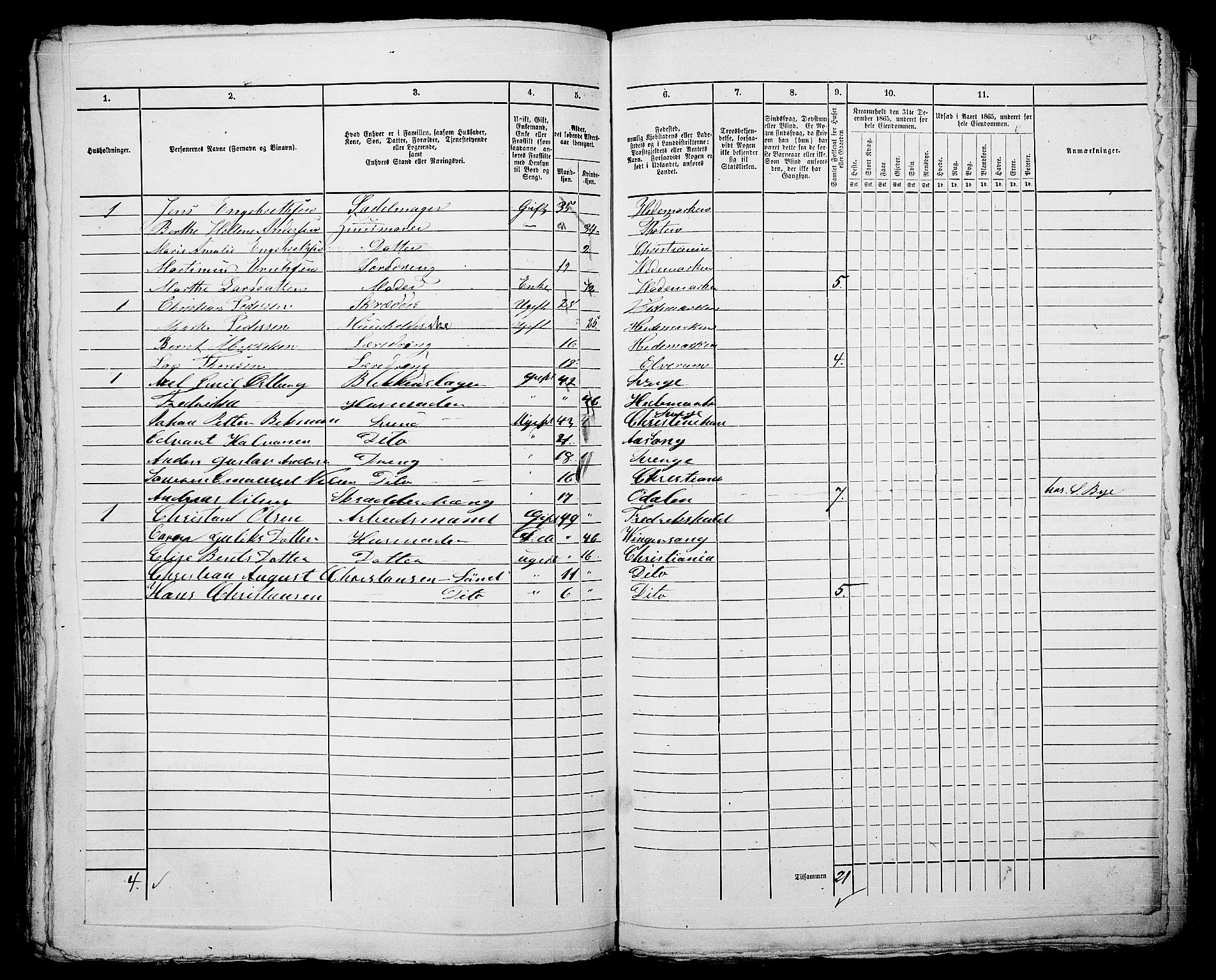 RA, 1865 census for Kristiania, 1865, p. 491