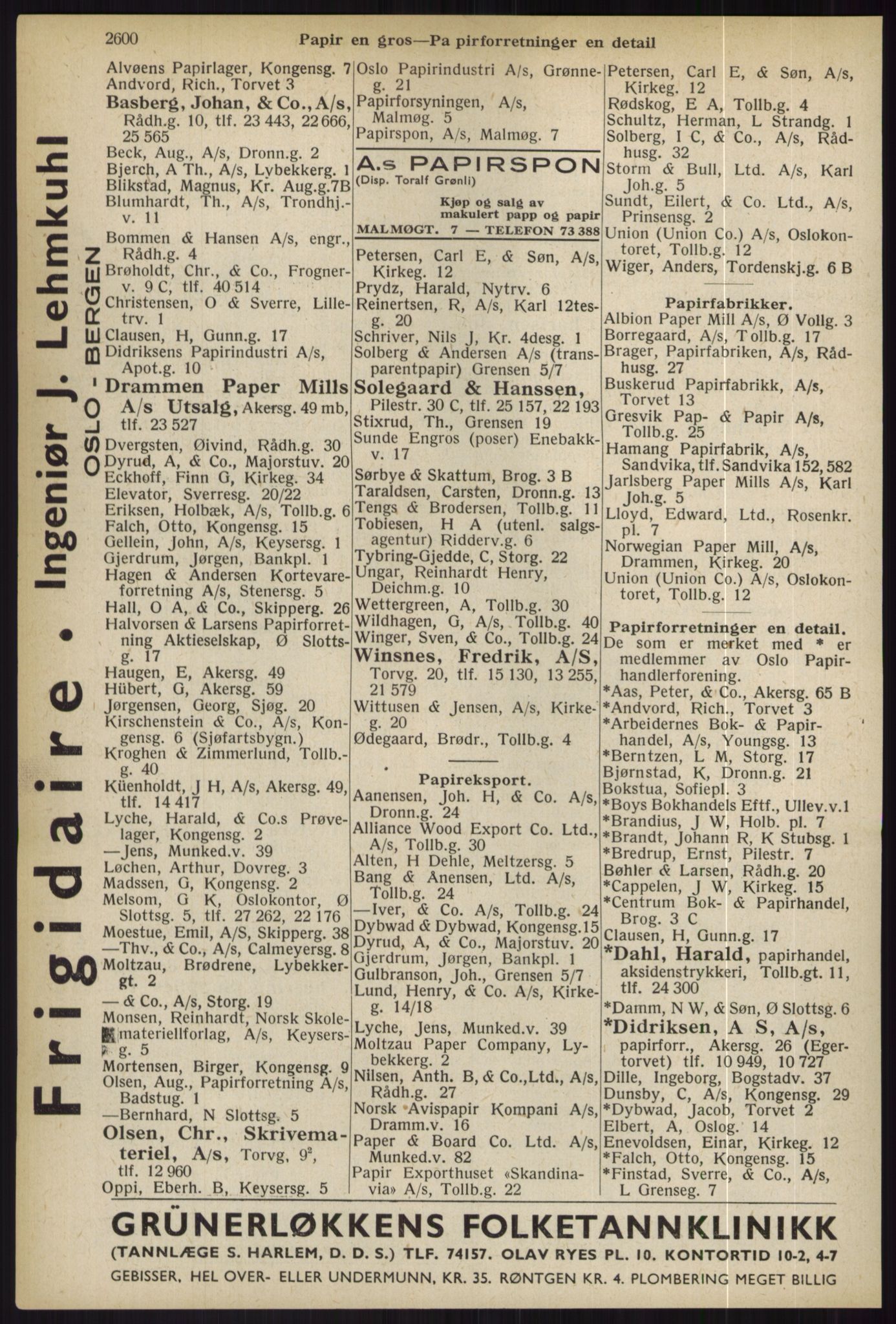 Kristiania/Oslo adressebok, PUBL/-, 1936, p. 2600