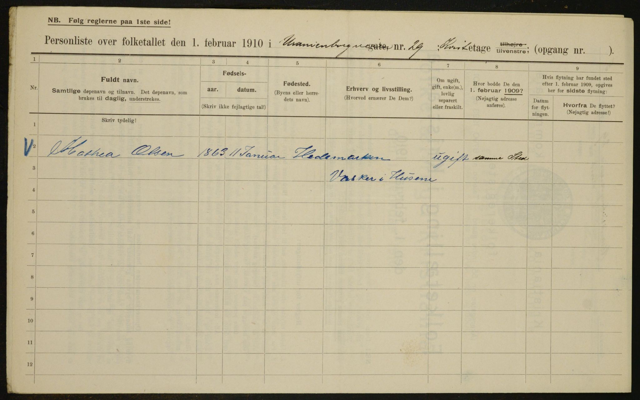 OBA, Municipal Census 1910 for Kristiania, 1910, p. 114261