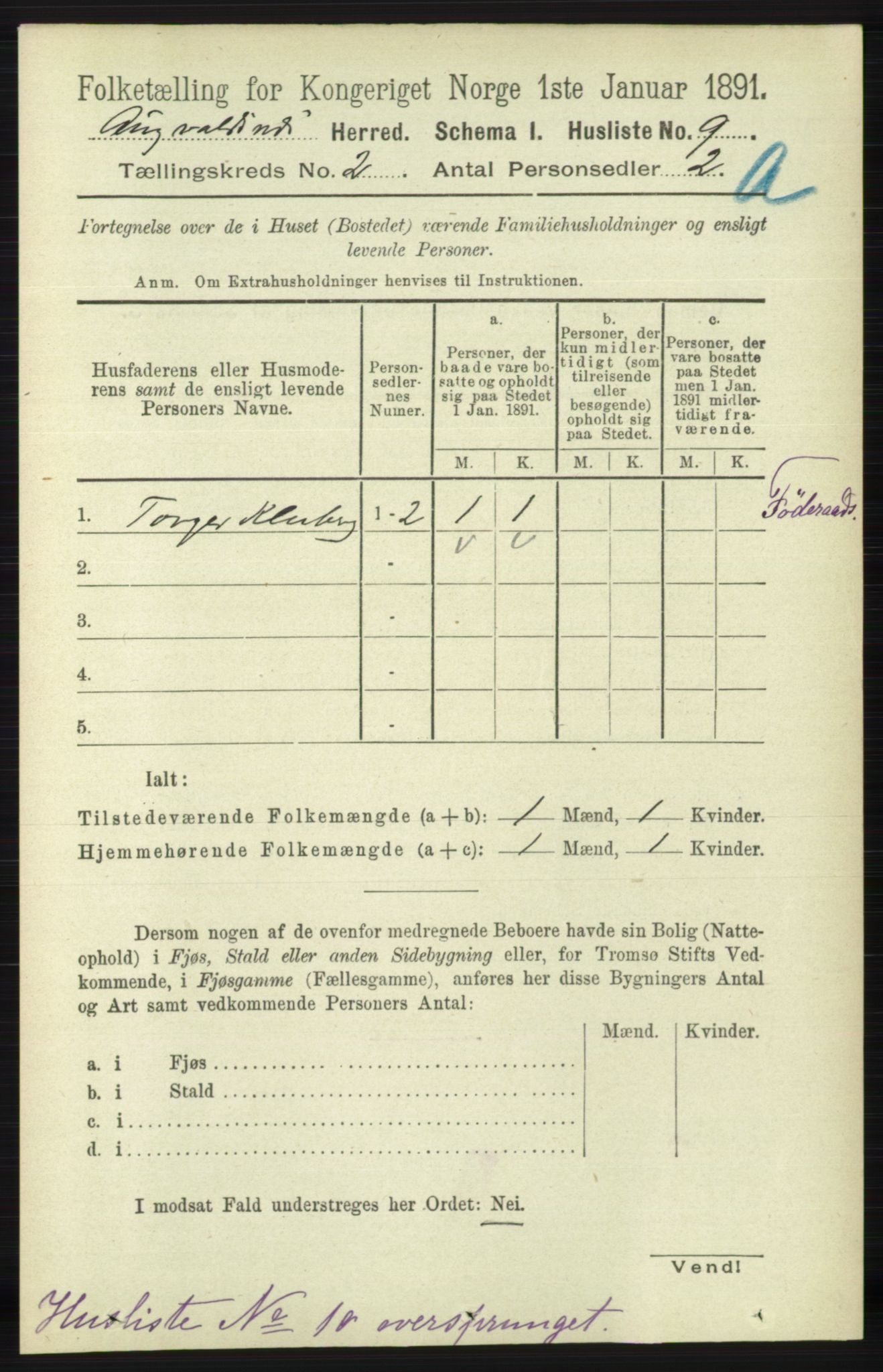 RA, 1891 census for 1147 Avaldsnes, 1891, p. 804