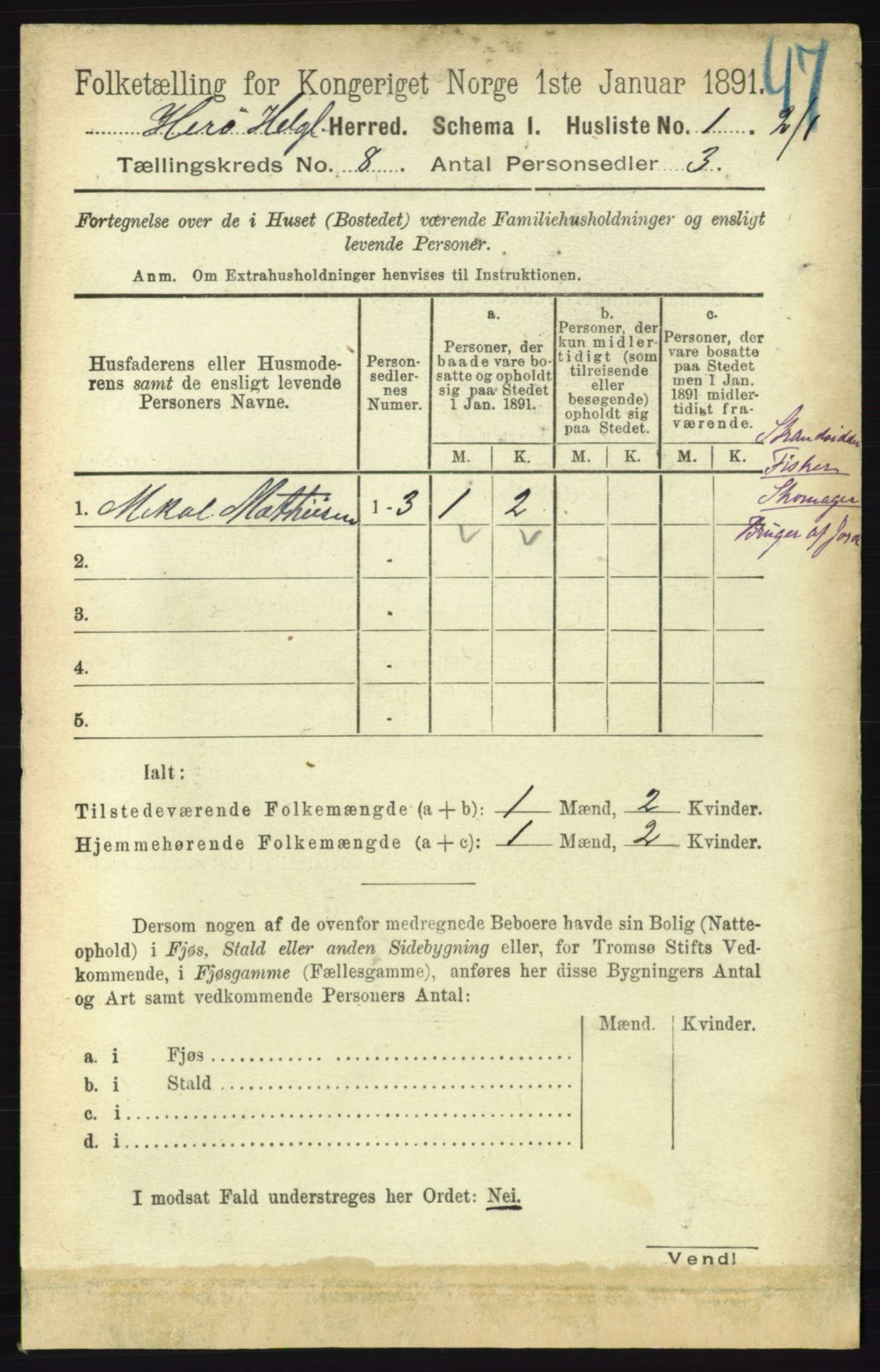 RA, 1891 census for 1818 Herøy, 1891, p. 2454