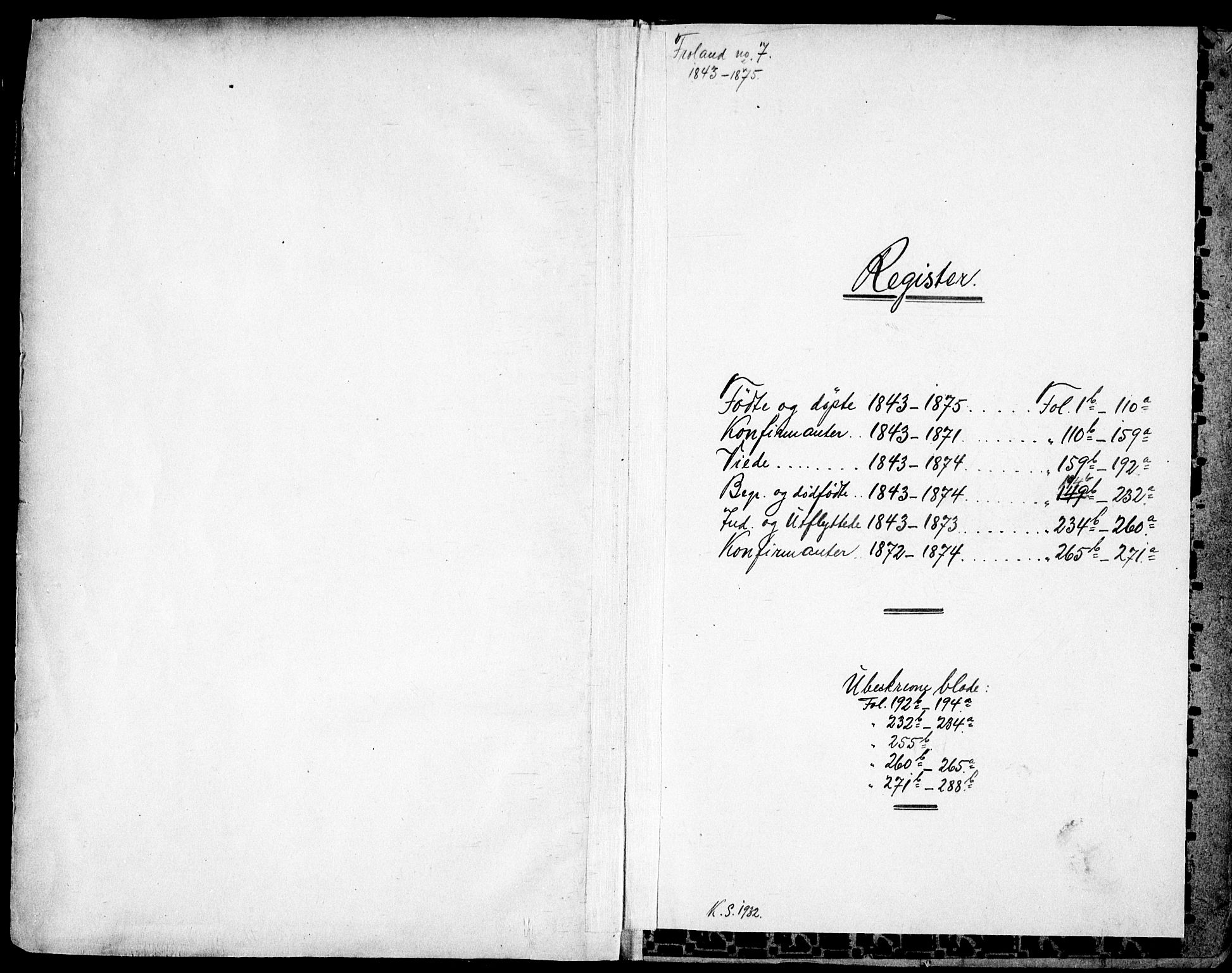 Froland sokneprestkontor, SAK/1111-0013/F/Fb/L0008: Parish register (copy) no. B 8, 1843-1875
