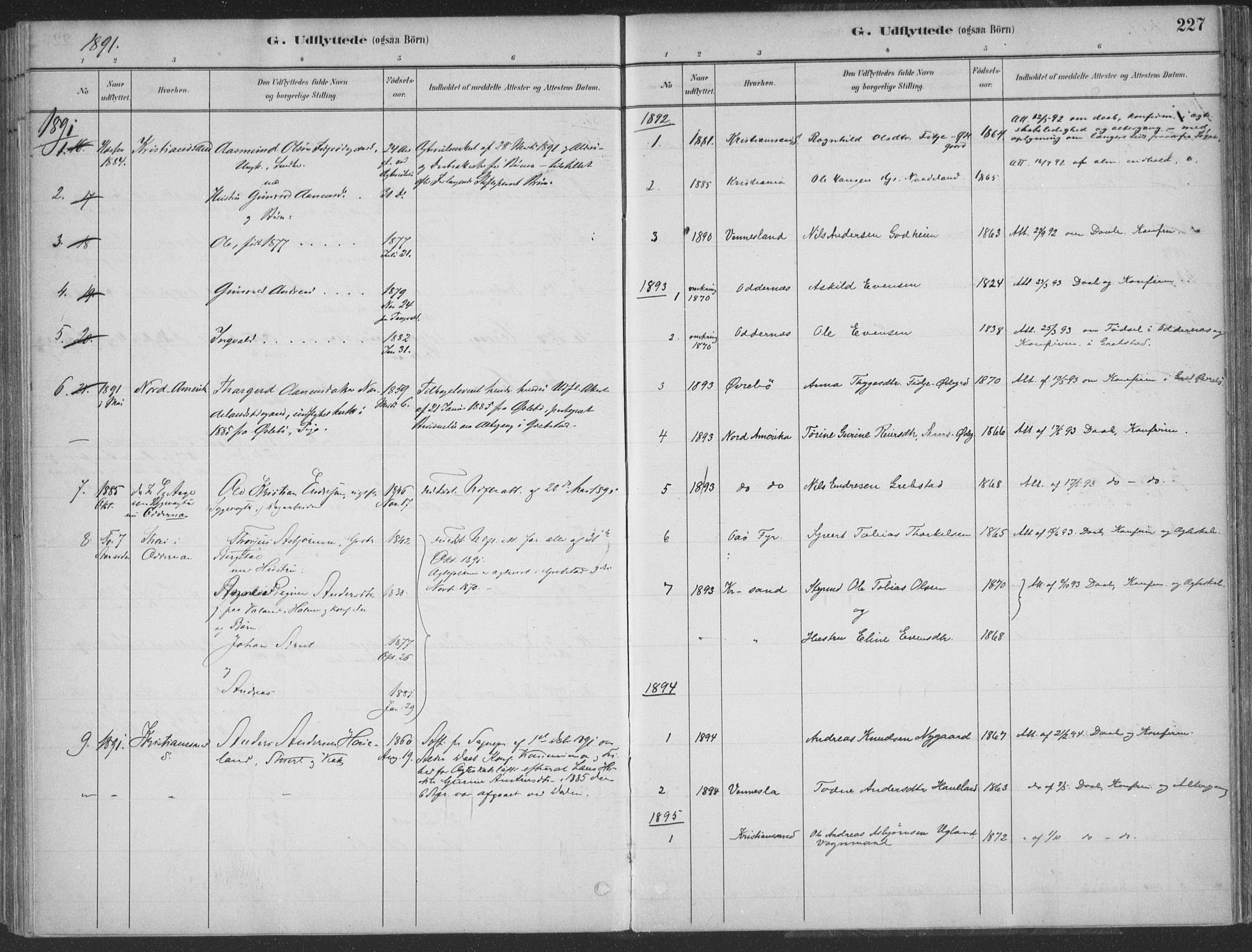 Søgne sokneprestkontor, AV/SAK-1111-0037/F/Fa/Faa/L0003: Parish register (official) no. A 3, 1883-1910, p. 227