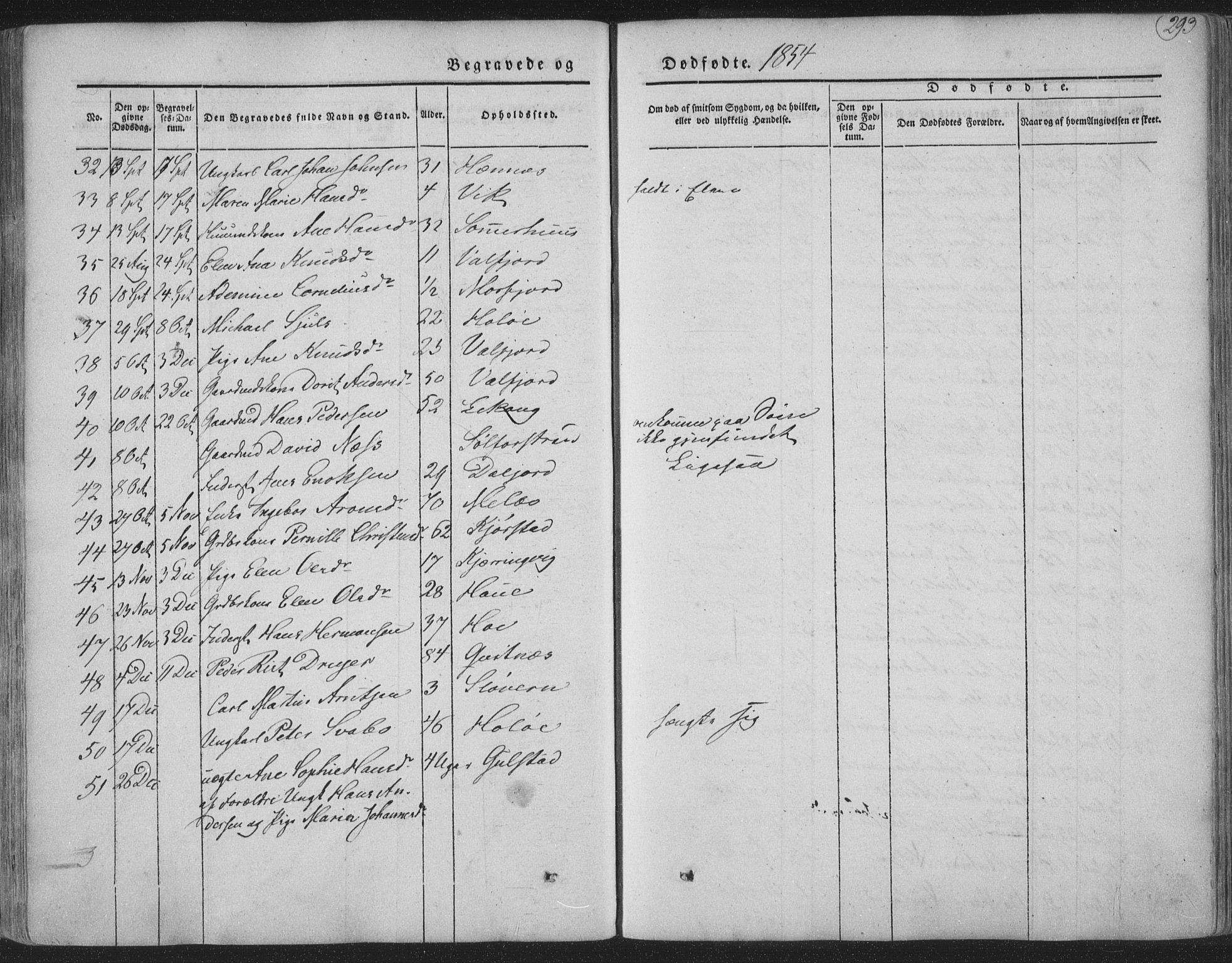 Ministerialprotokoller, klokkerbøker og fødselsregistre - Nordland, AV/SAT-A-1459/888/L1241: Parish register (official) no. 888A07, 1849-1869, p. 293