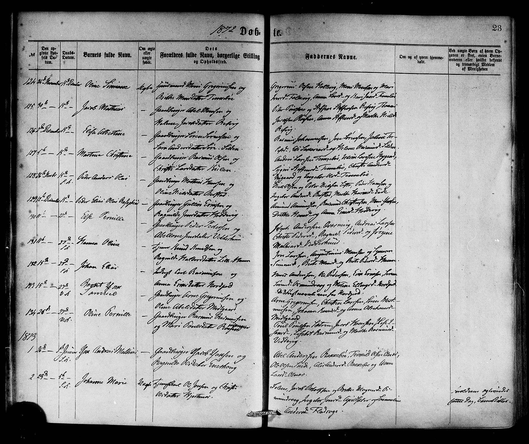 Selje sokneprestembete, SAB/A-99938/H/Ha/Haa/Haaa: Parish register (official) no. A 12, 1870-1880, p. 23