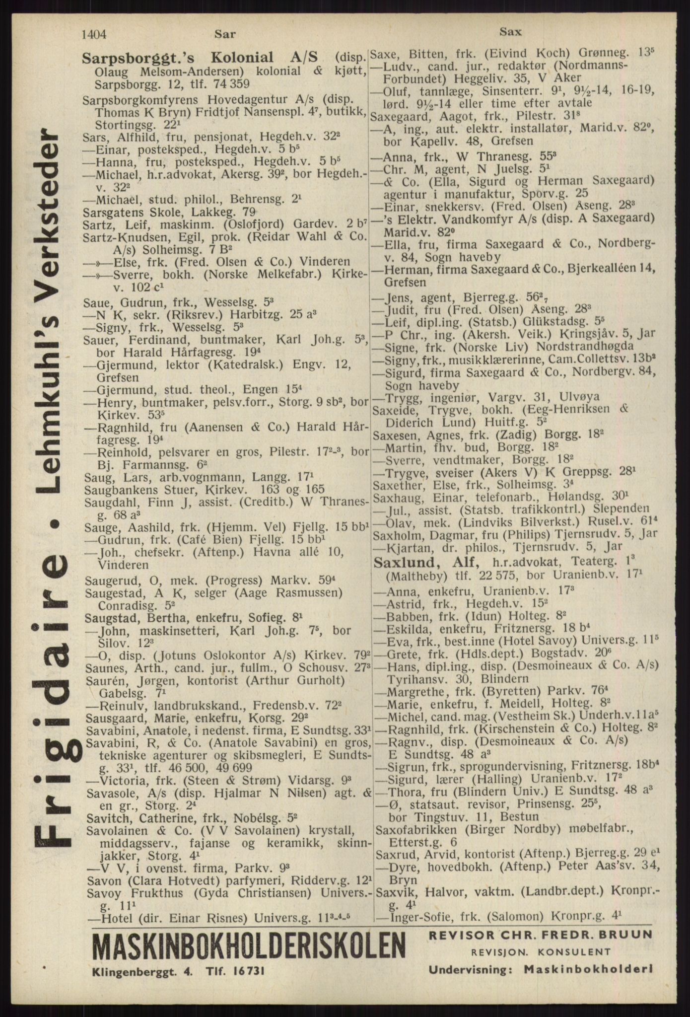 Kristiania/Oslo adressebok, PUBL/-, 1939, p. 1404