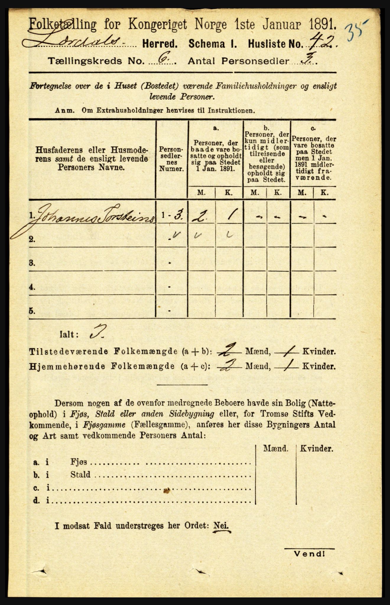 RA, 1891 census for 1422 Lærdal, 1891, p. 448