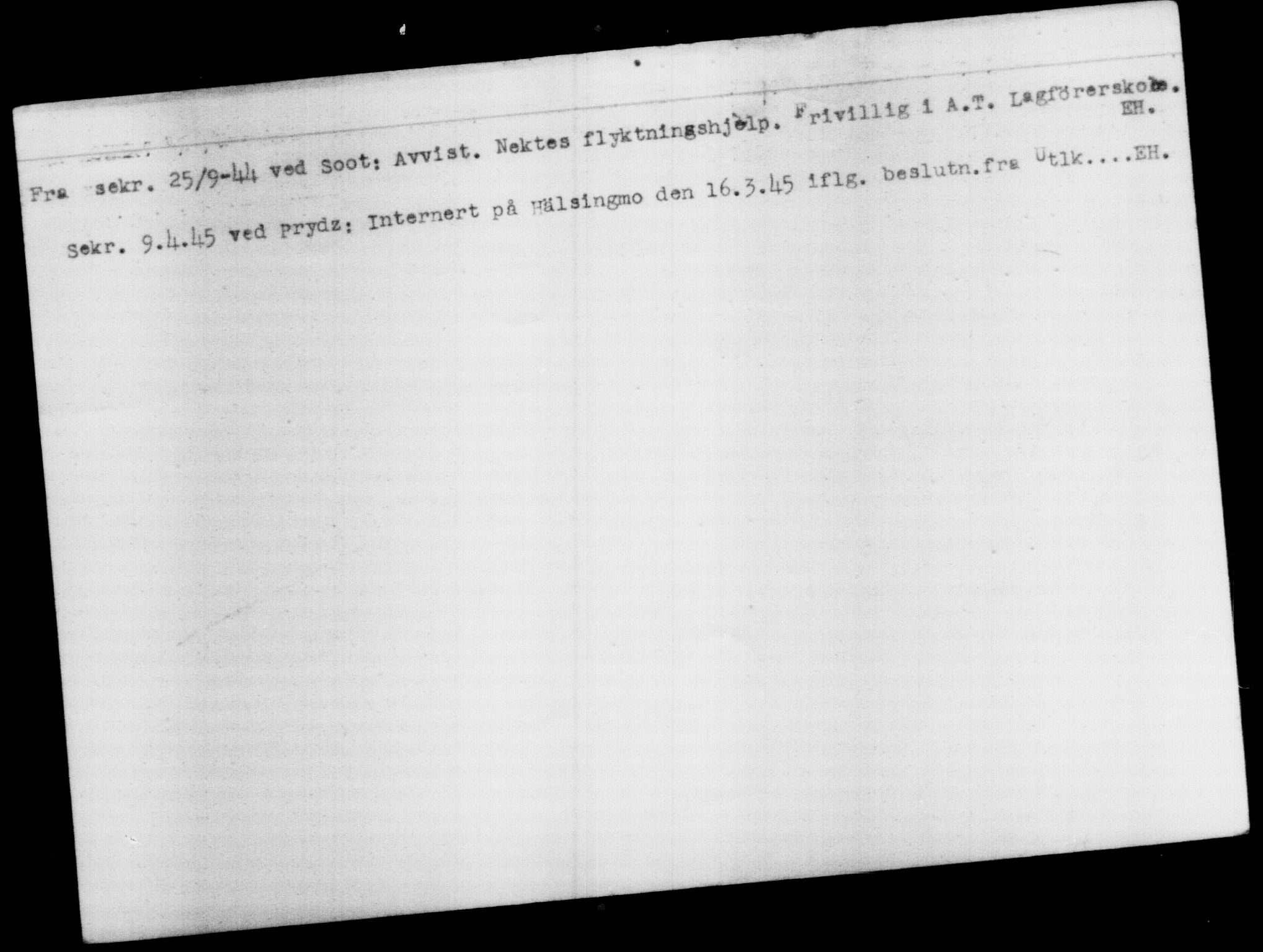 Utenriksstasjonene, Legasjonen i Stockholm, Flyktningkontoret, AV/RA-S-6753/V/Va/L0012: Kjesäterkartoteket, flyktninger med registreringsnr. 28300-31566, 1940-1945, p. 2835