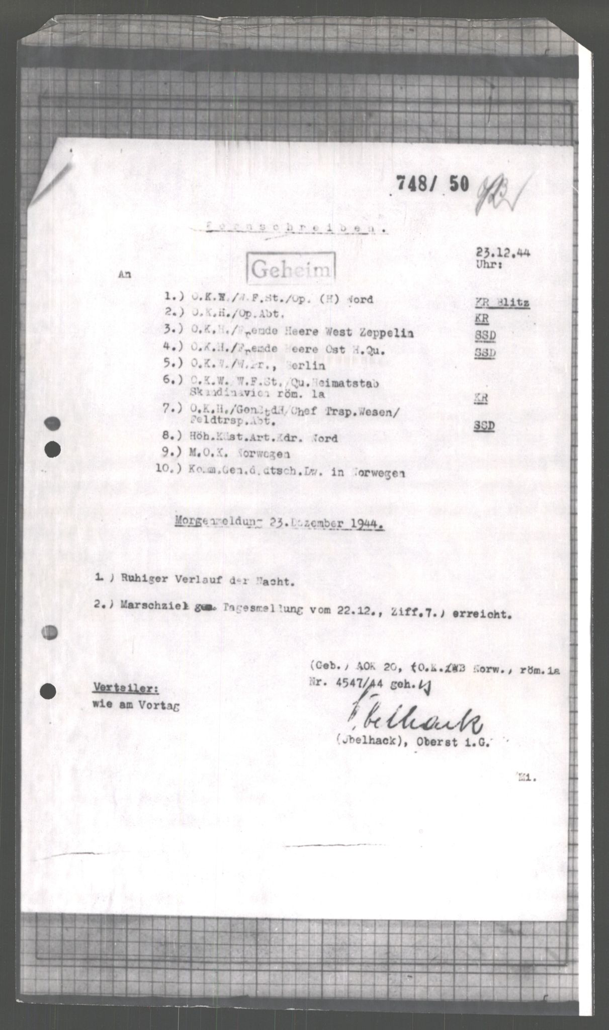 Forsvarets Overkommando. 2 kontor. Arkiv 11.4. Spredte tyske arkivsaker, AV/RA-RAFA-7031/D/Dar/Dara/L0005: Krigsdagbøker for 20. Gebirgs-Armee-Oberkommando (AOK 20), 1942-1944, p. 451