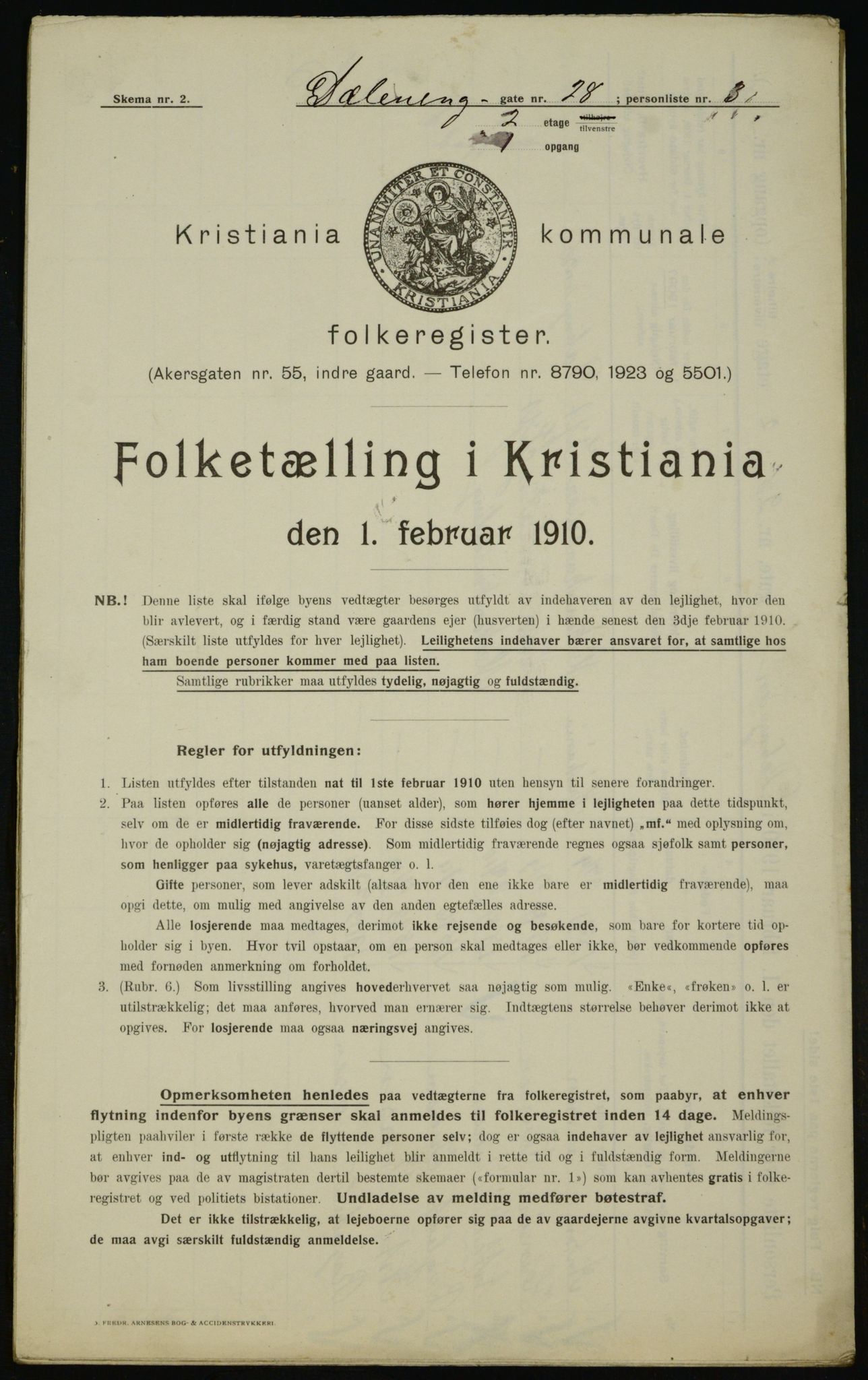 OBA, Municipal Census 1910 for Kristiania, 1910, p. 16642