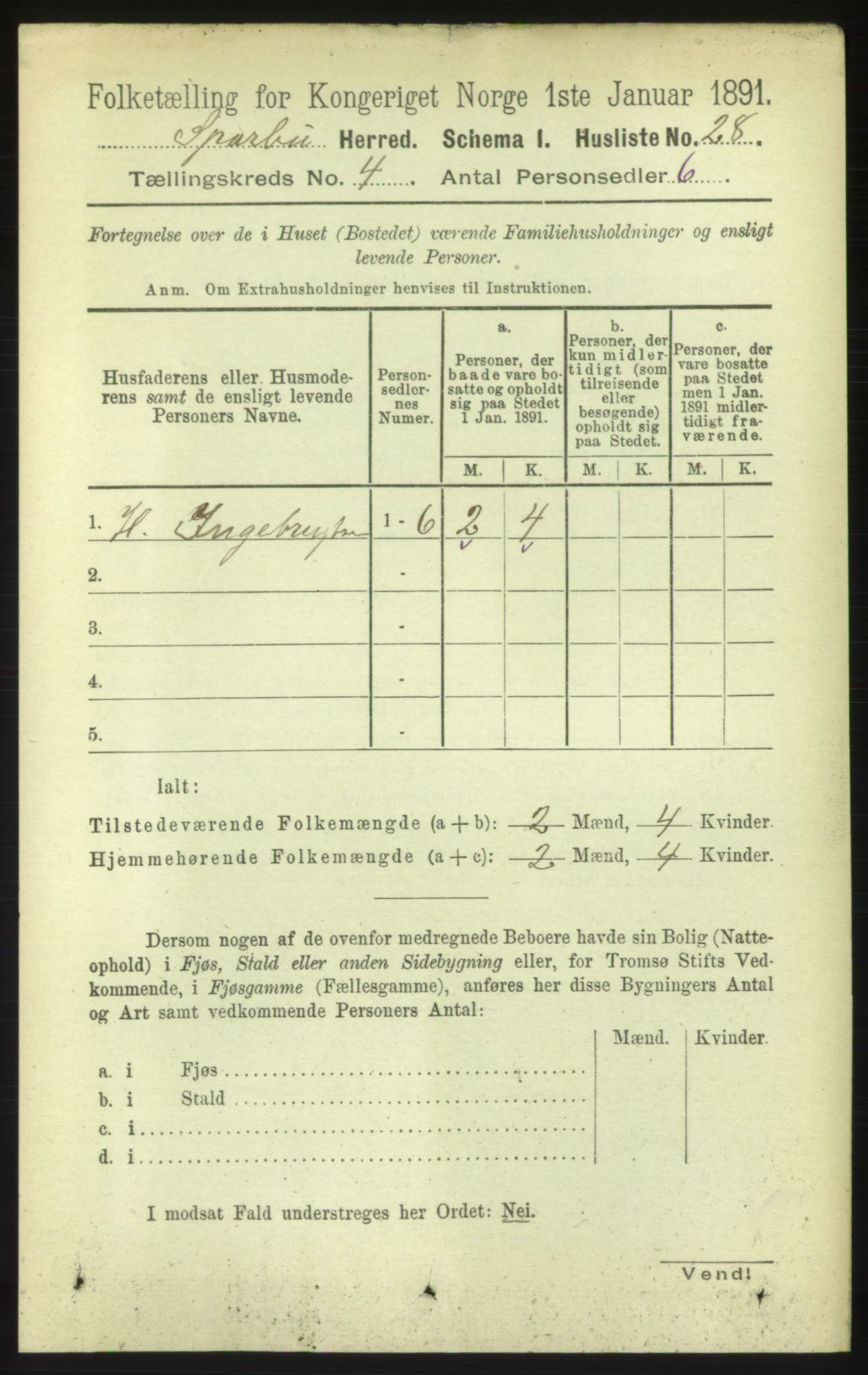 RA, 1891 census for 1731 Sparbu, 1891, p. 1349