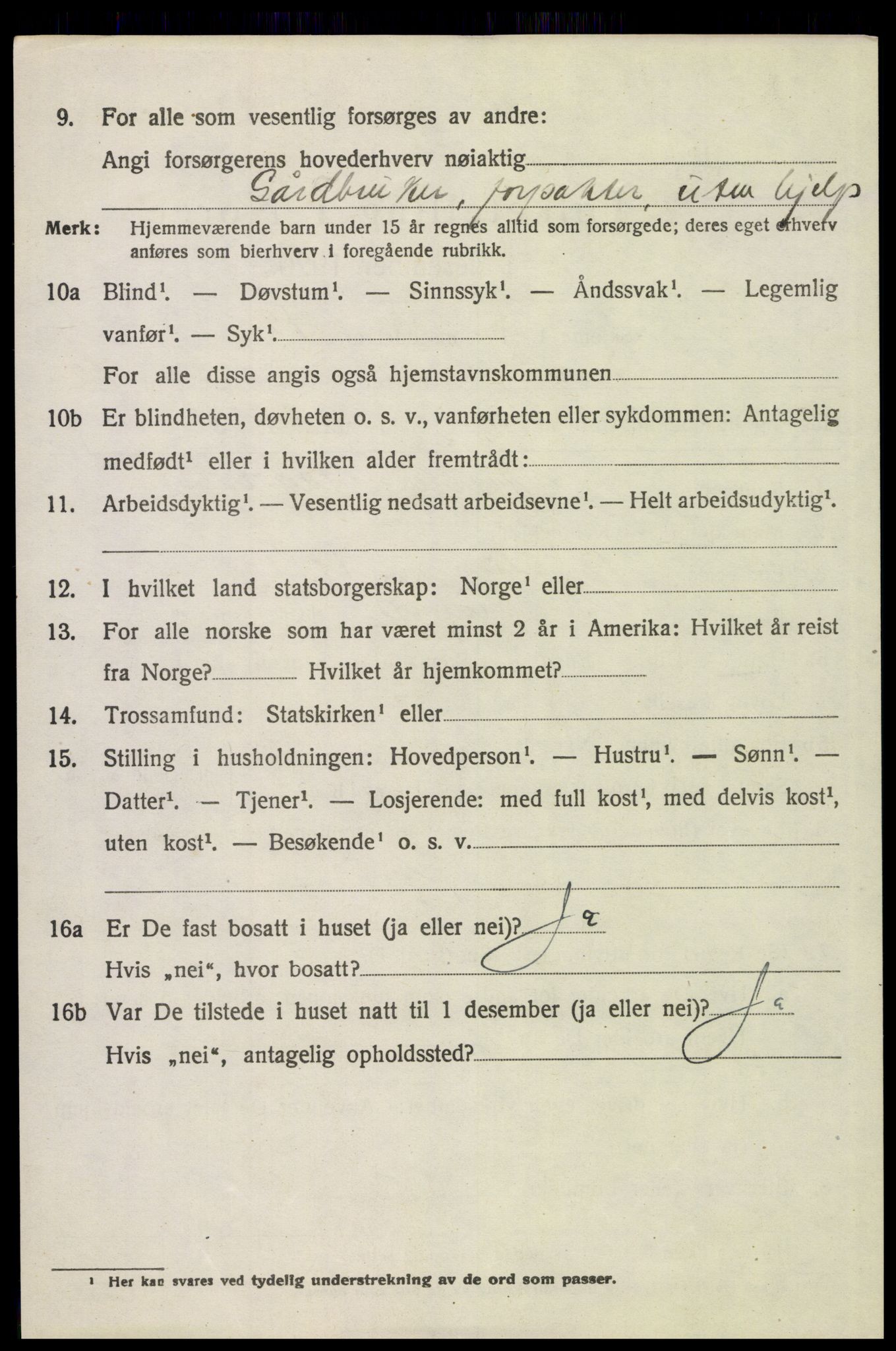 SAH, 1920 census for Vinger, 1920, p. 10345