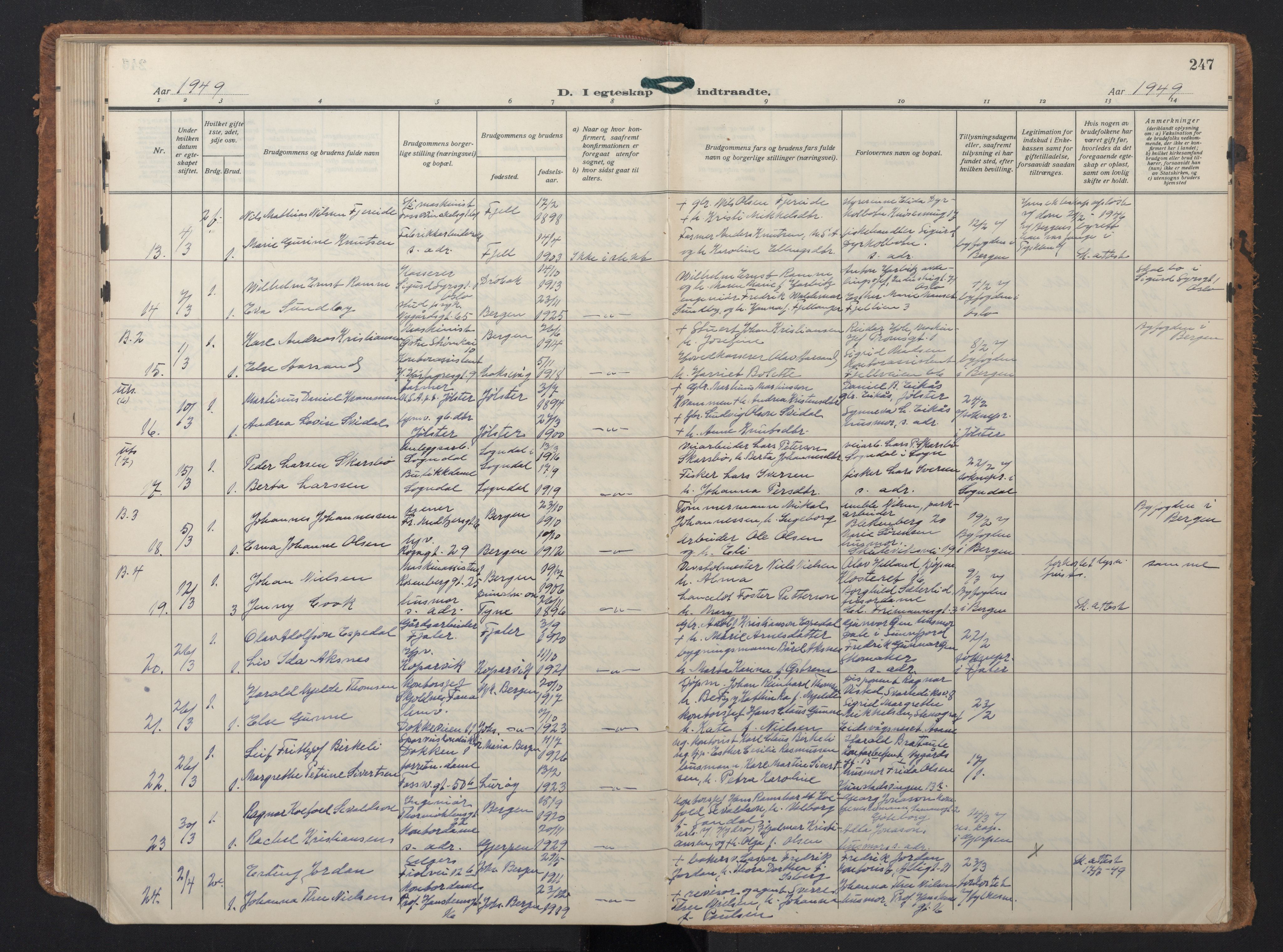 Johanneskirken sokneprestembete, SAB/A-76001/H/Hab: Parish register (copy) no. C 3, 1929-1949, p. 246b-247a