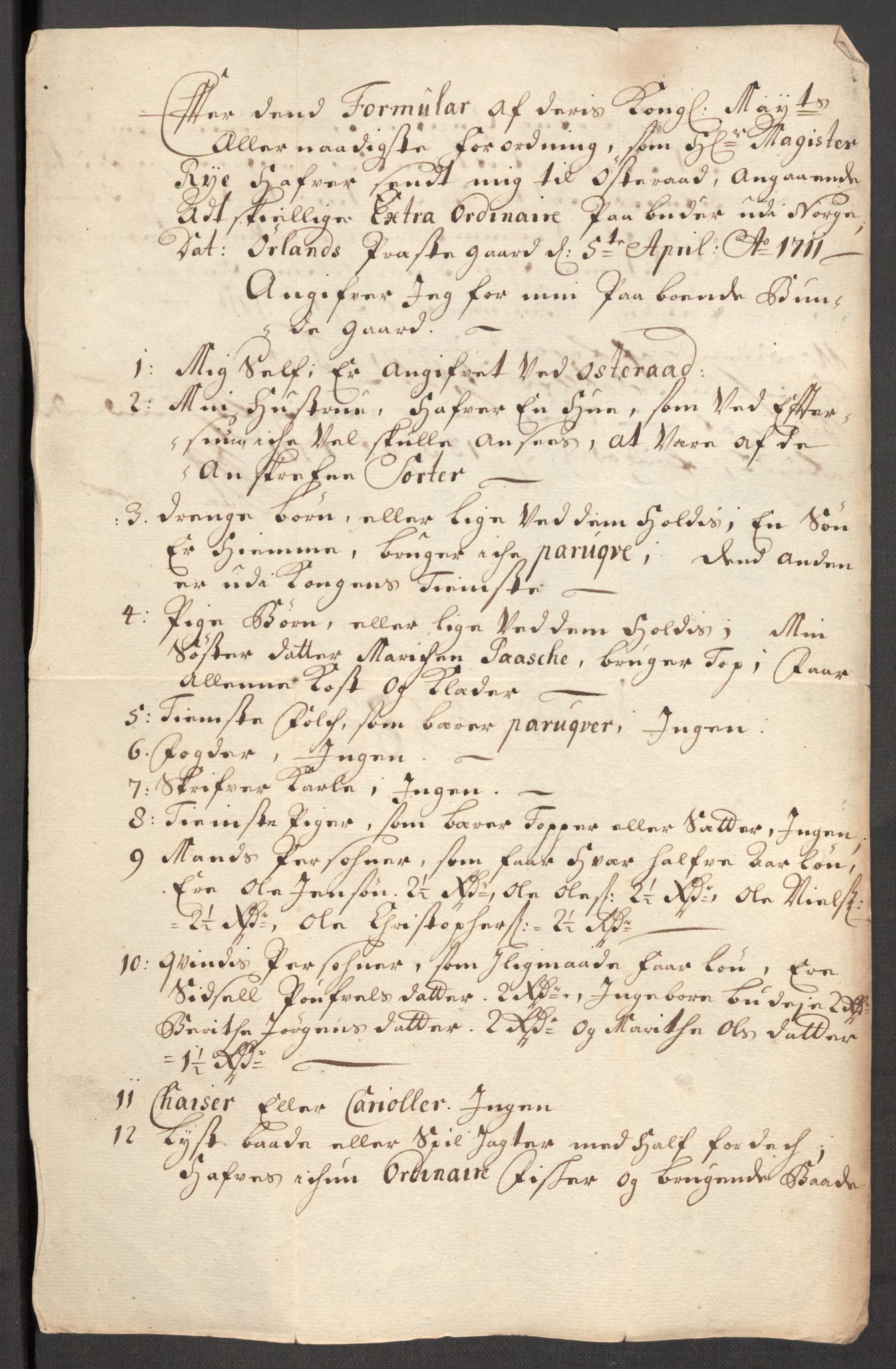 Rentekammeret inntil 1814, Reviderte regnskaper, Fogderegnskap, AV/RA-EA-4092/R57/L3860: Fogderegnskap Fosen, 1711, p. 393