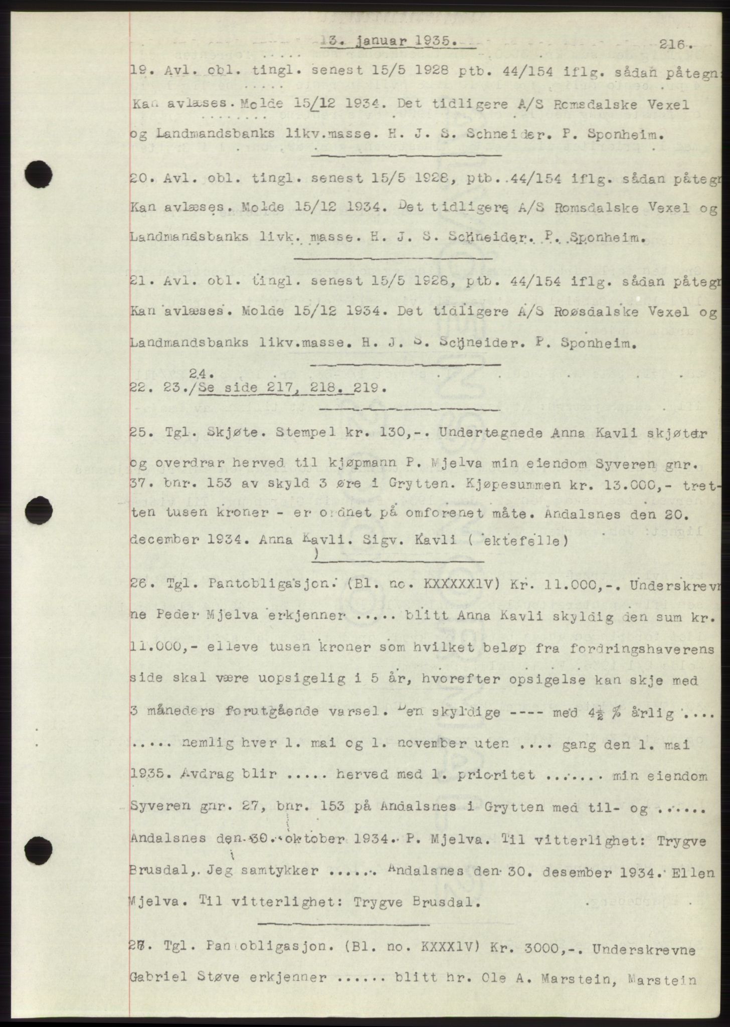 Romsdal sorenskriveri, AV/SAT-A-4149/1/2/2C/L0066: Mortgage book no. 60, 1934-1935, Deed date: 03.01.1935