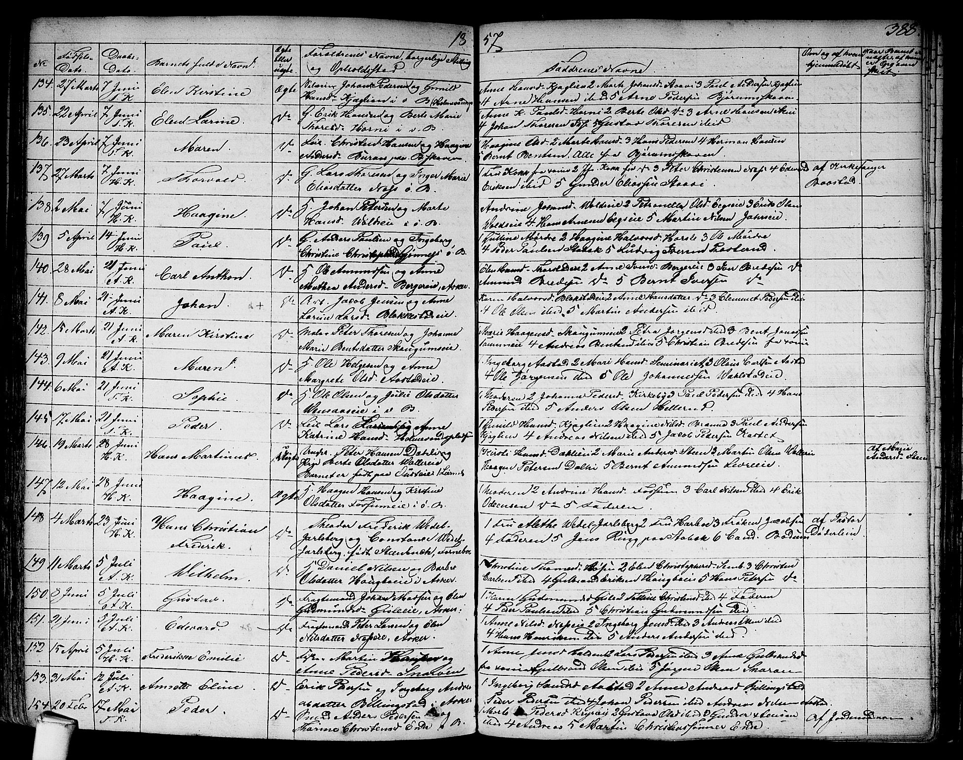 Asker prestekontor Kirkebøker, AV/SAO-A-10256a/F/Fa/L0007: Parish register (official) no. I 7, 1825-1864, p. 388