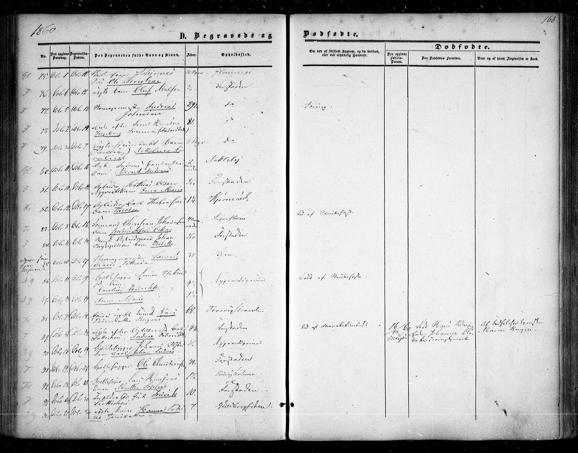 Glemmen prestekontor Kirkebøker, SAO/A-10908/F/Fa/L0007: Parish register (official) no. 7, 1853-1862, p. 168
