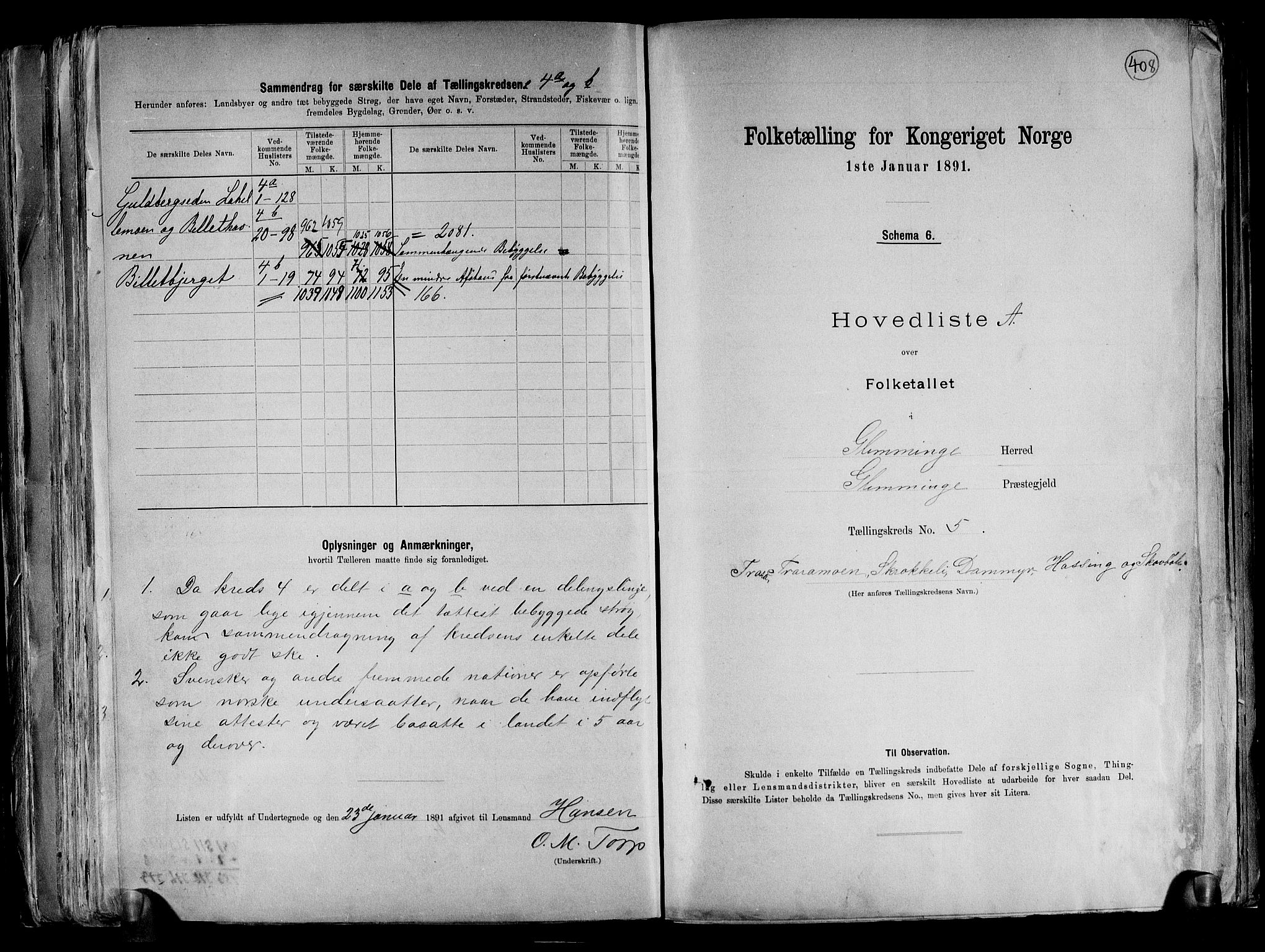 RA, 1891 census for 0132 Glemmen, 1891, p. 20