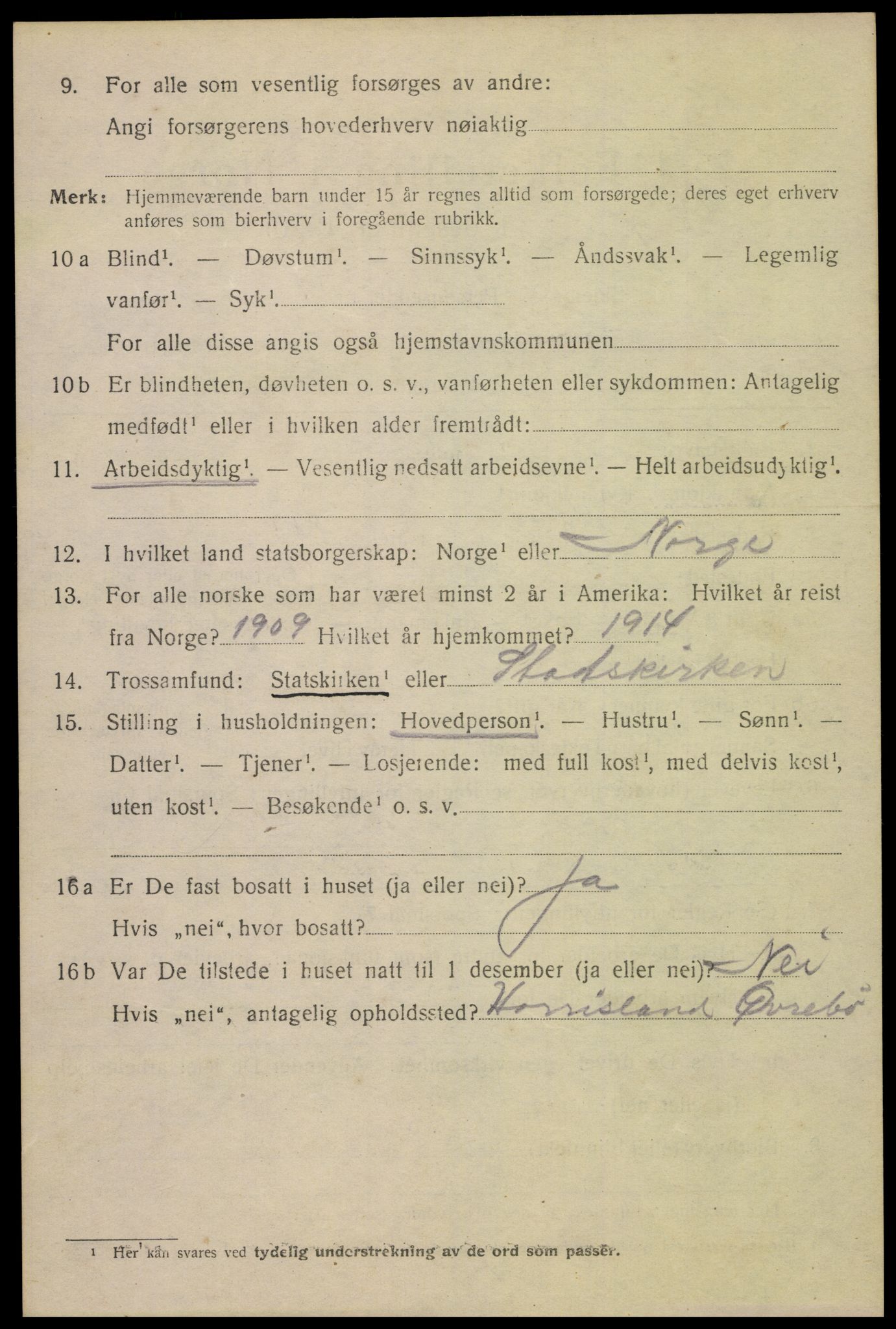 SAK, 1920 census for Kristiansand, 1920, p. 22884