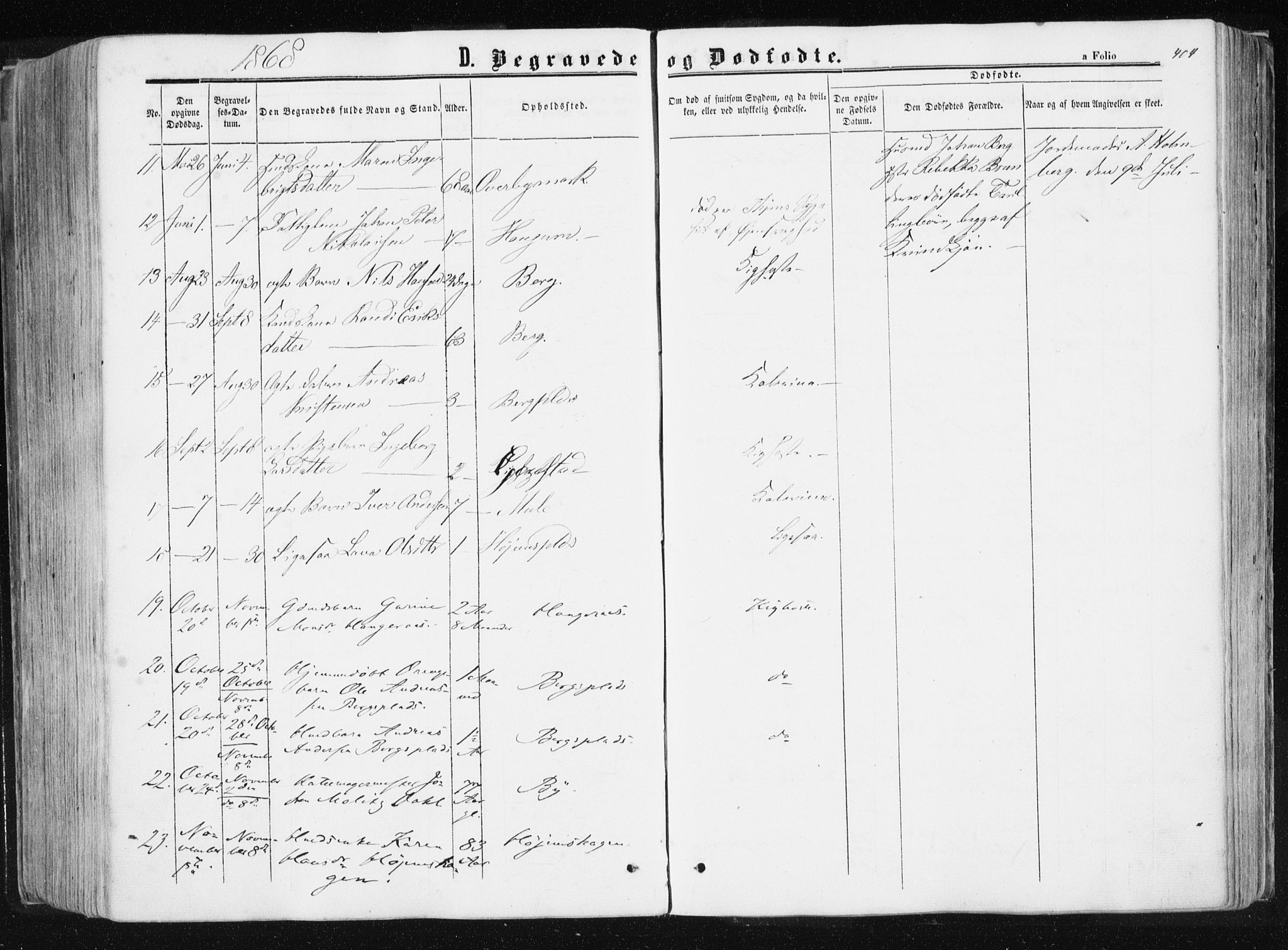 Ministerialprotokoller, klokkerbøker og fødselsregistre - Sør-Trøndelag, SAT/A-1456/612/L0377: Parish register (official) no. 612A09, 1859-1877, p. 404