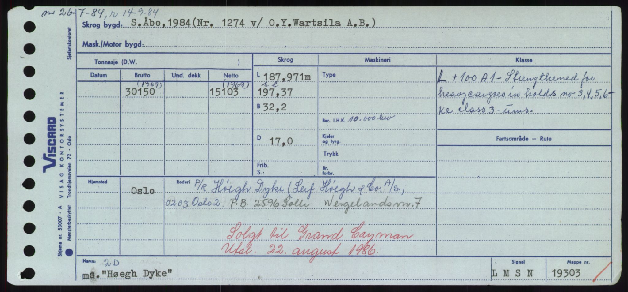 Sjøfartsdirektoratet med forløpere, Skipsmålingen, RA/S-1627/H/Hd/L0017: Fartøy, Holi-Hå, p. 305