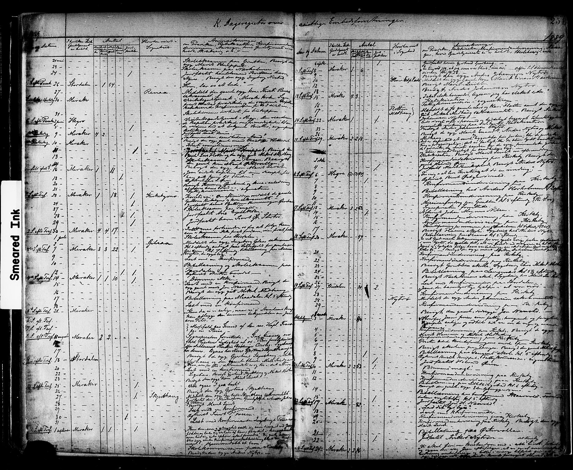 Ministerialprotokoller, klokkerbøker og fødselsregistre - Nord-Trøndelag, SAT/A-1458/706/L0047: Parish register (official) no. 706A03, 1878-1892, p. 251
