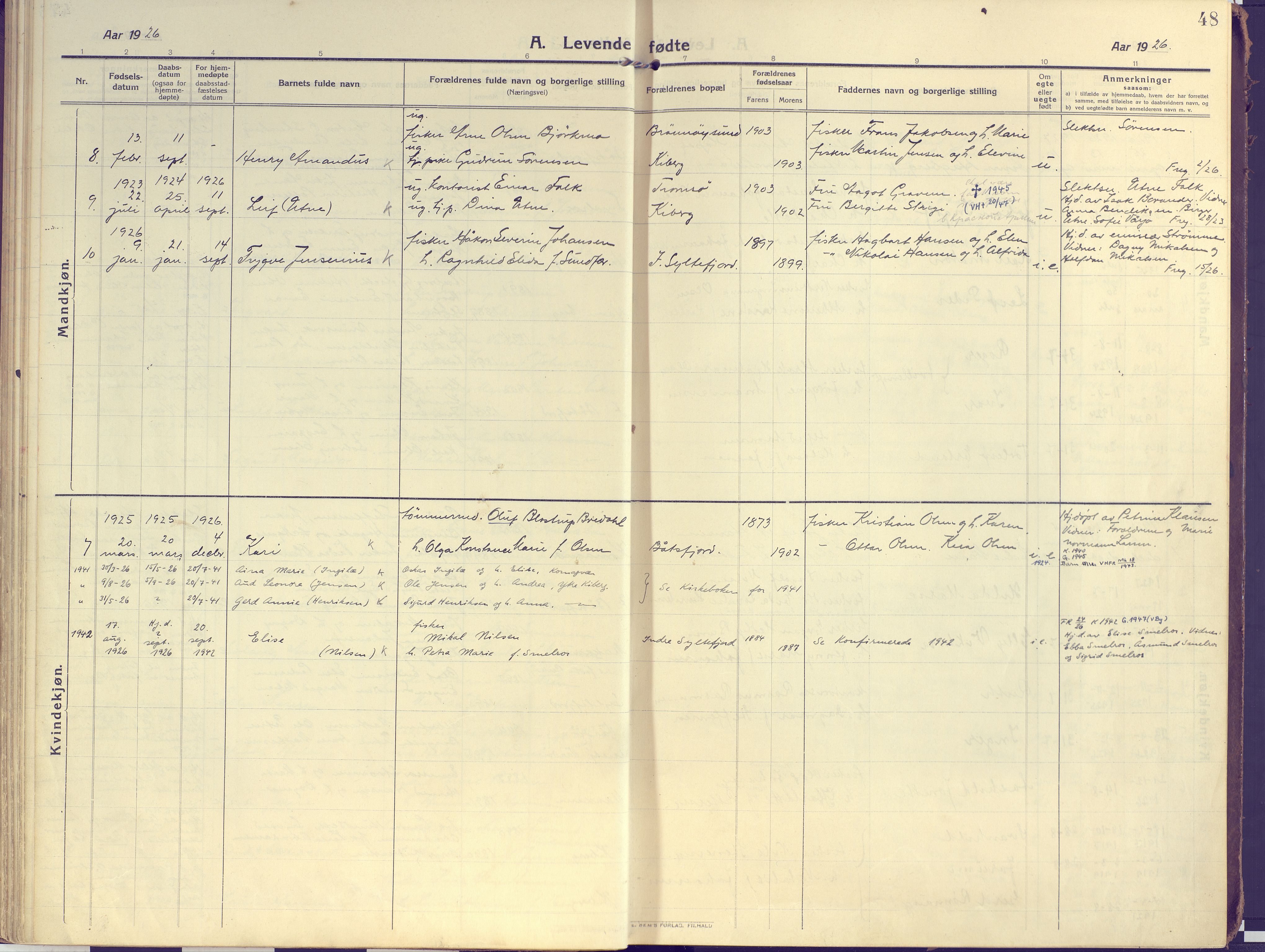 Vardø sokneprestkontor, AV/SATØ-S-1332/H/Ha/L0013kirke: Parish register (official) no. 13, 1912-1928, p. 48