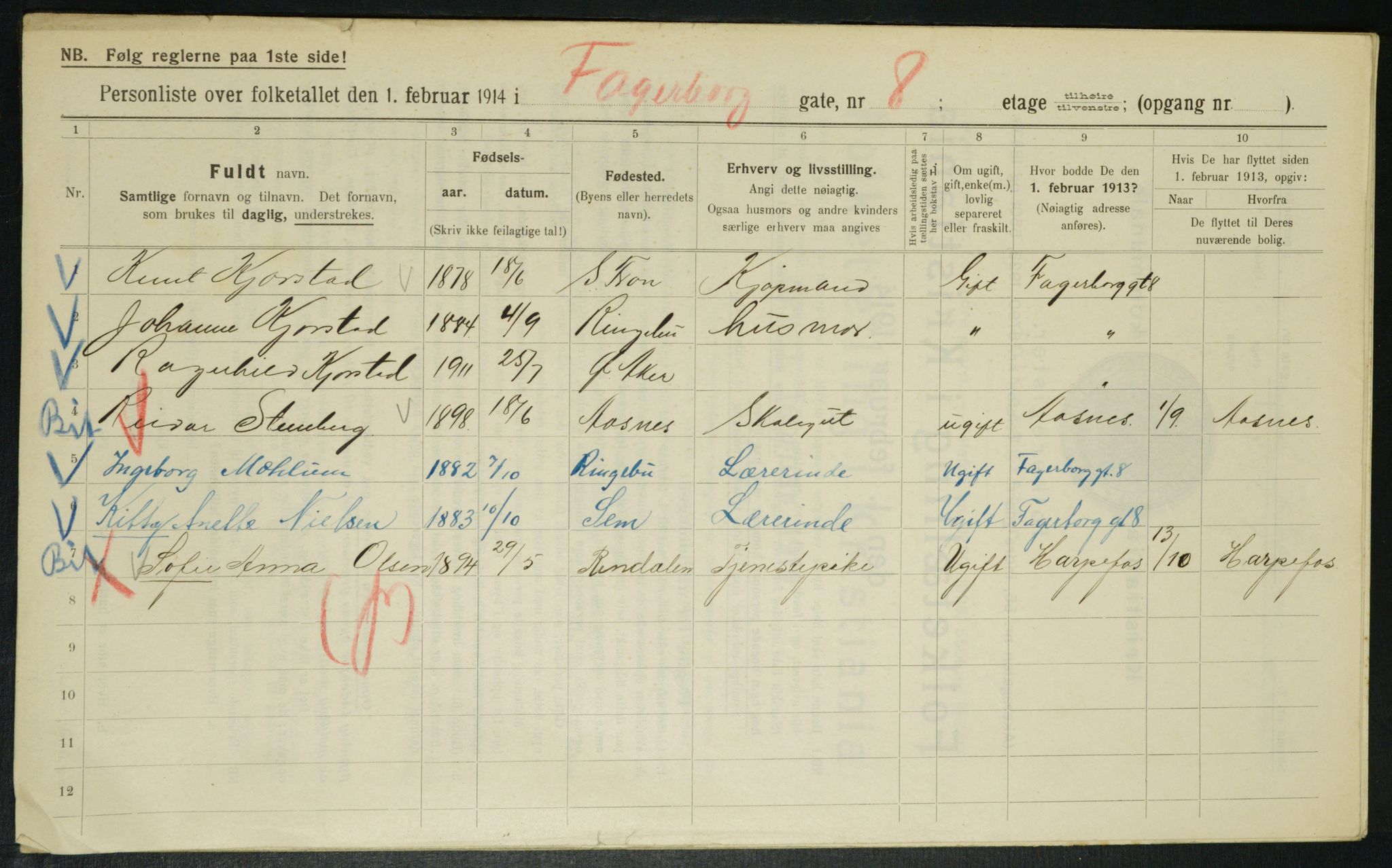 OBA, Municipal Census 1914 for Kristiania, 1914, p. 23091