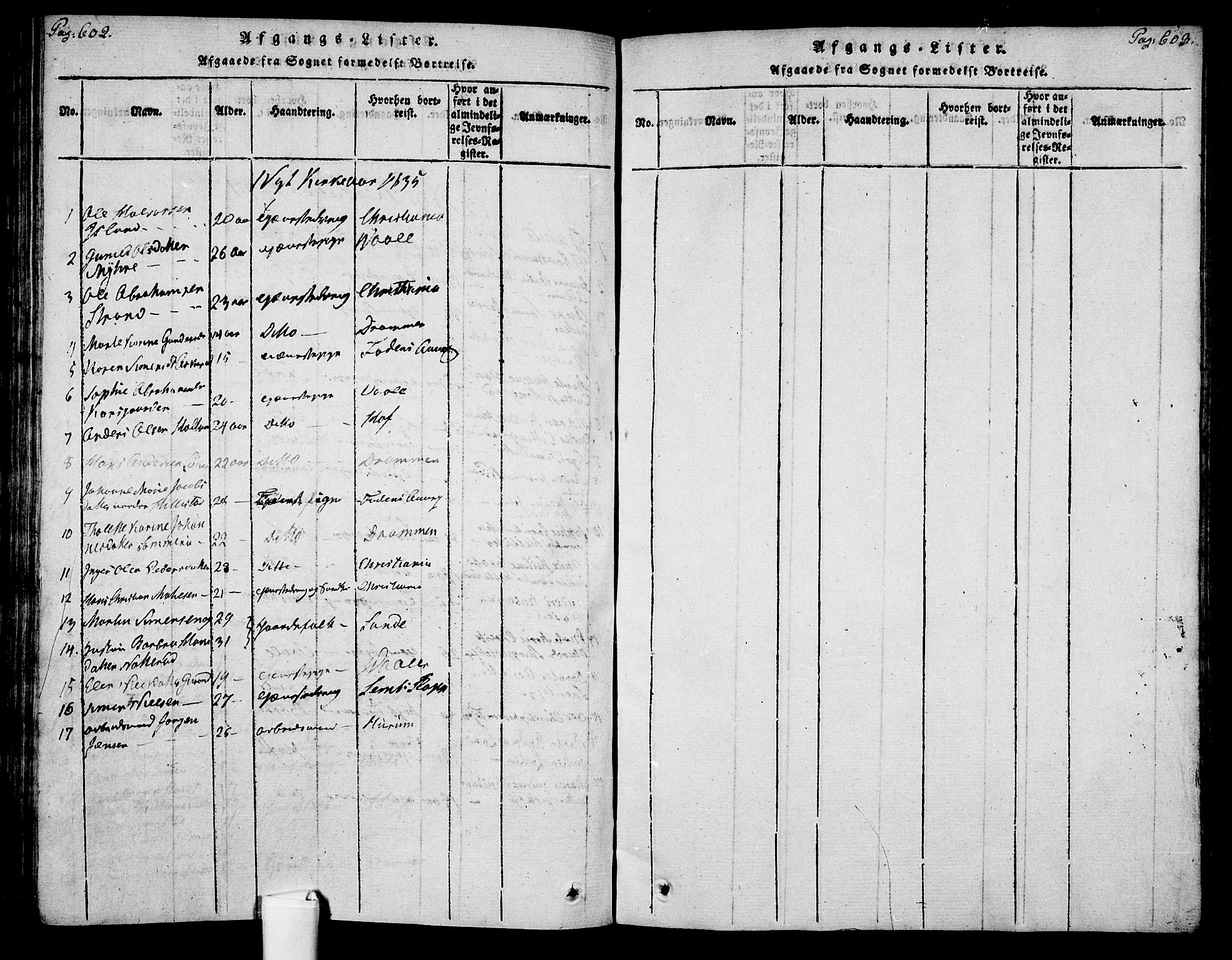 Botne kirkebøker, AV/SAKO-A-340/F/Fa/L0005: Parish register (official) no. I 5, 1814-1836, p. 602-603