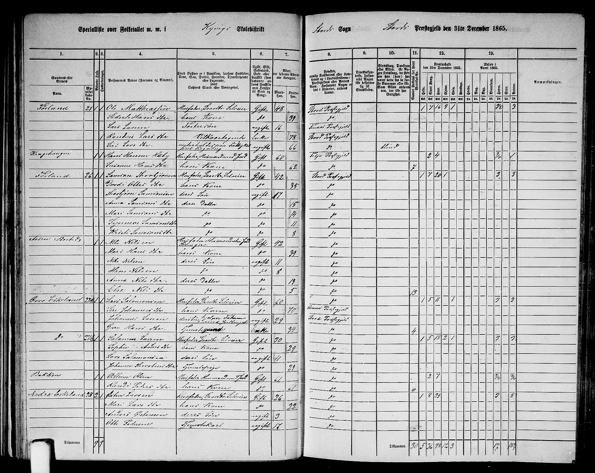 RA, 1865 census for Stord, 1865, p. 28