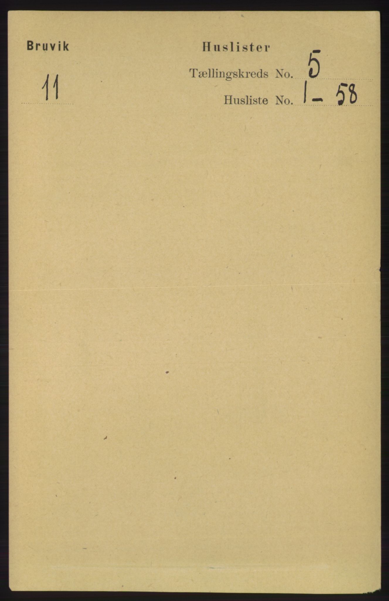 RA, 1891 census for 1251 Bruvik, 1891, p. 1219
