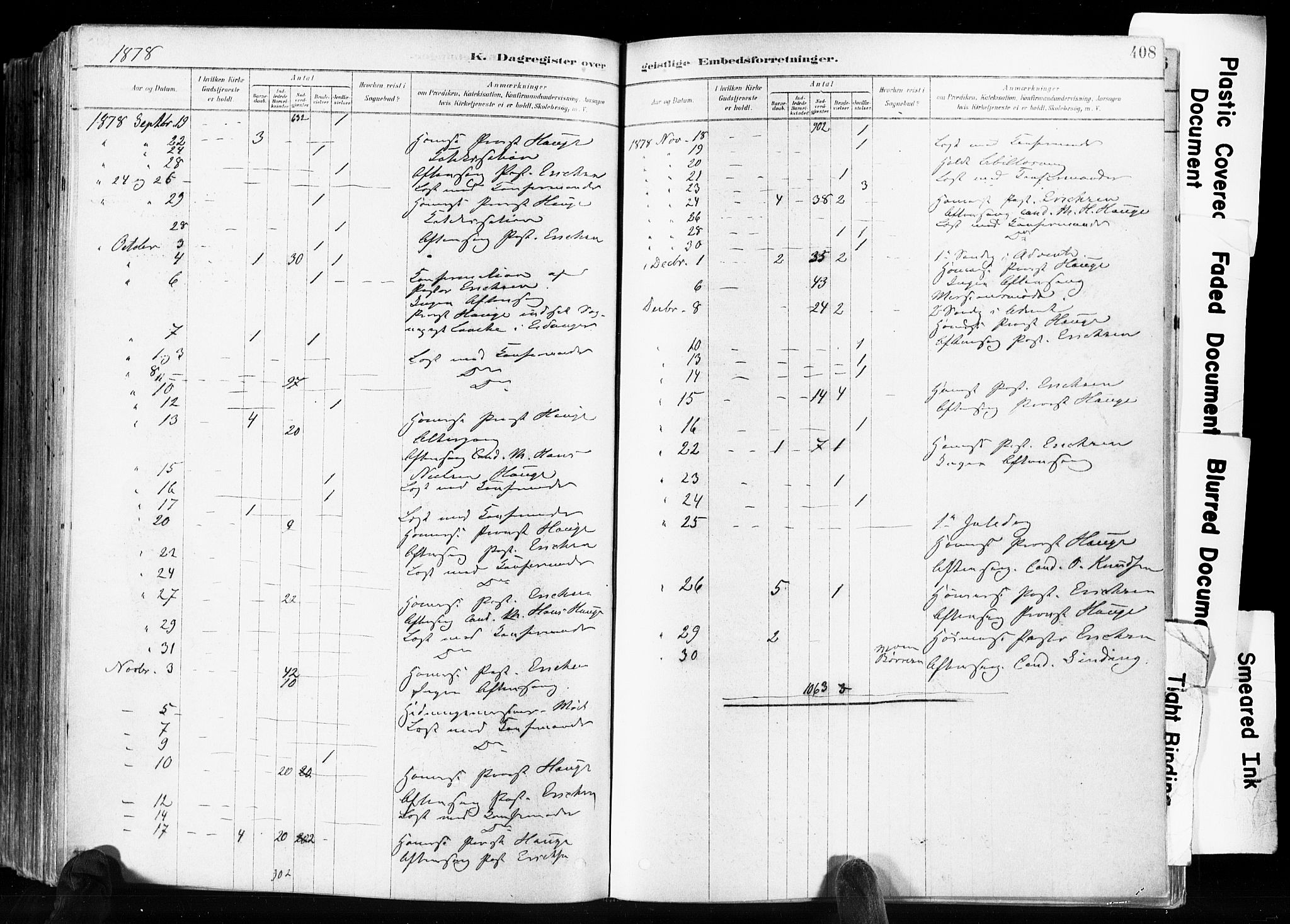 Skien kirkebøker, AV/SAKO-A-302/F/Fa/L0009: Parish register (official) no. 9, 1878-1890, p. 408