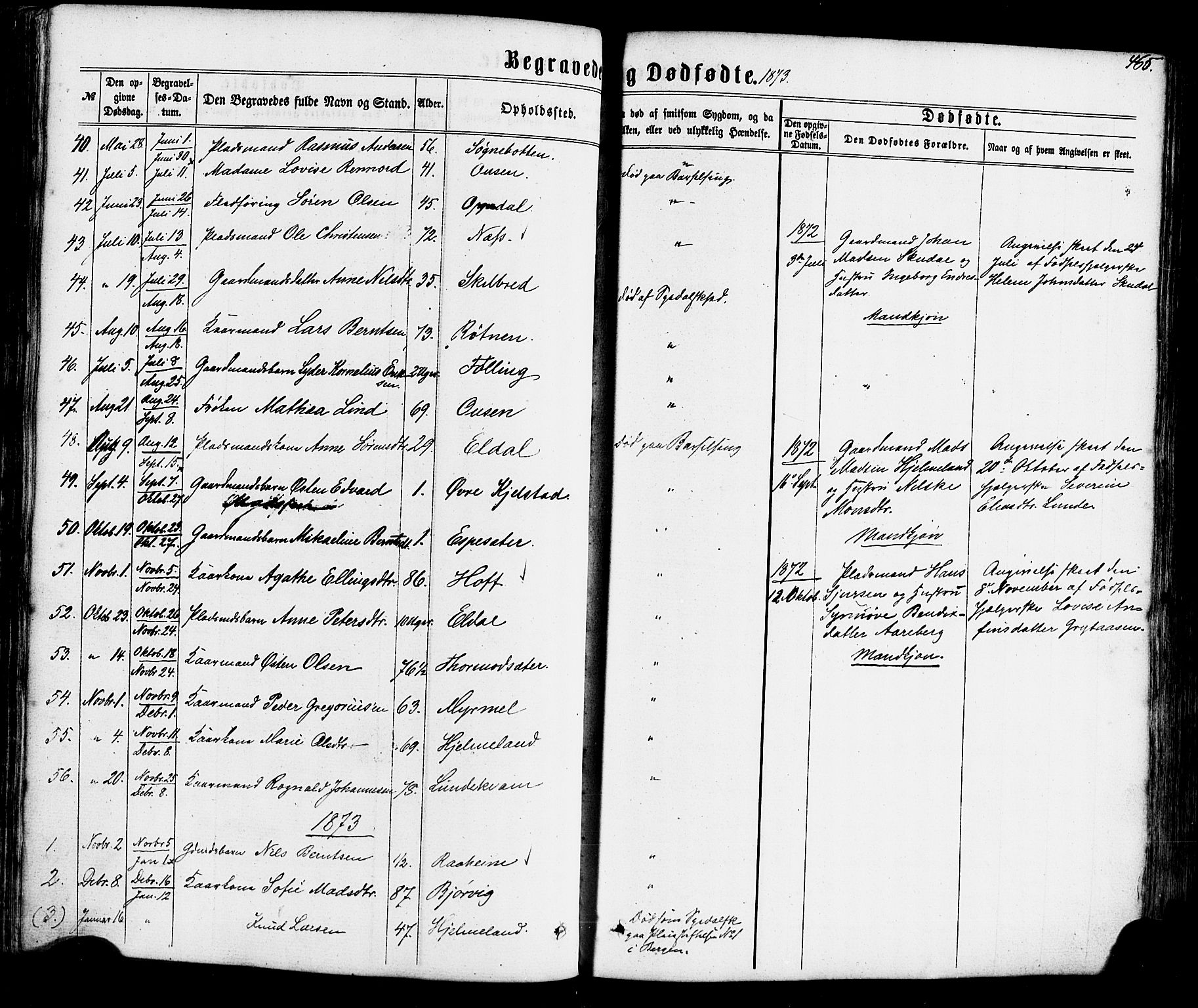 Gaular sokneprestembete, AV/SAB-A-80001/H/Haa: Parish register (official) no. A 5, 1860-1881, p. 465