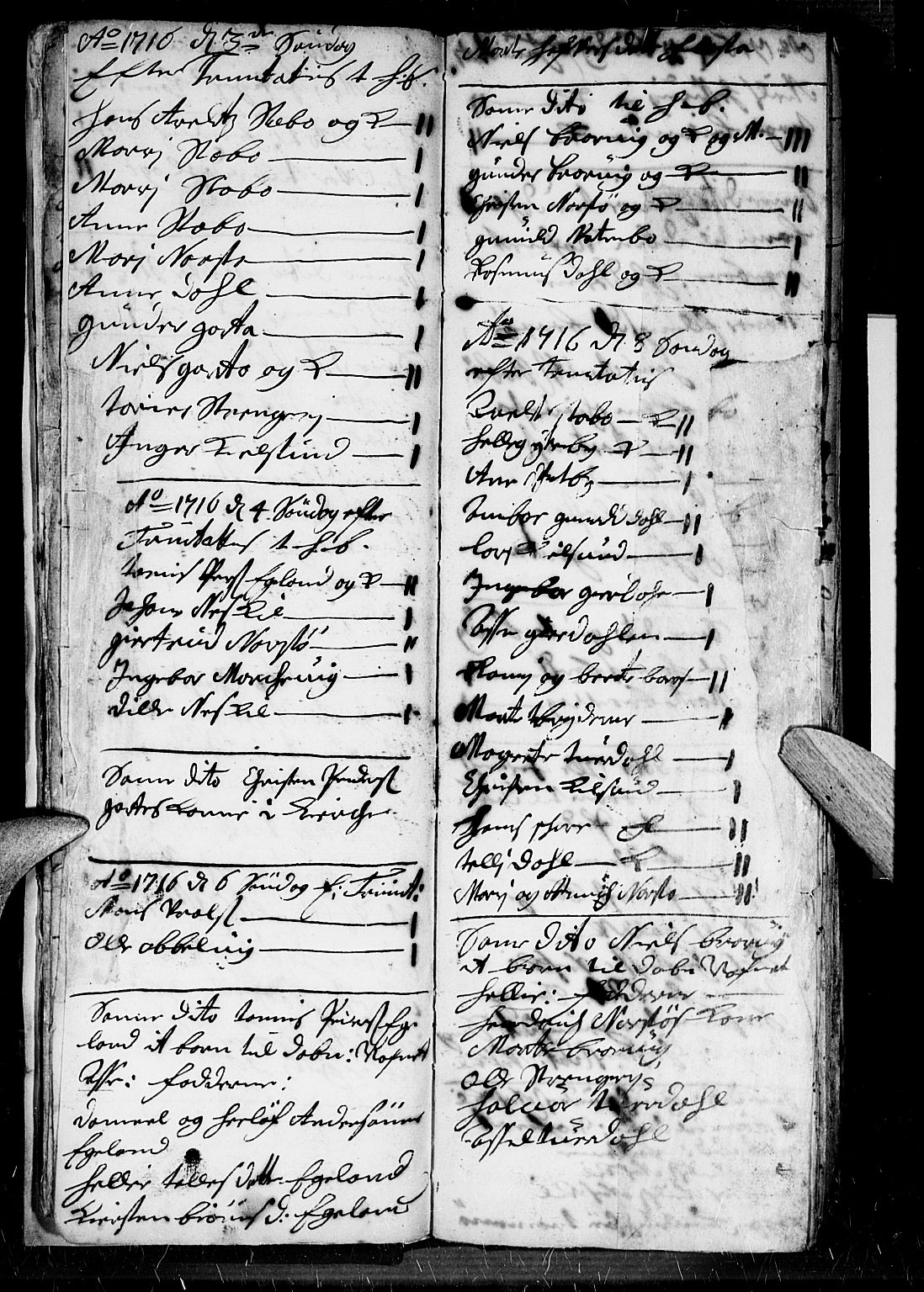 Dypvåg sokneprestkontor, AV/SAK-1111-0007/F/Fb/Fba/L0003: Parish register (copy) no. B 3, 1715-1738, p. 13