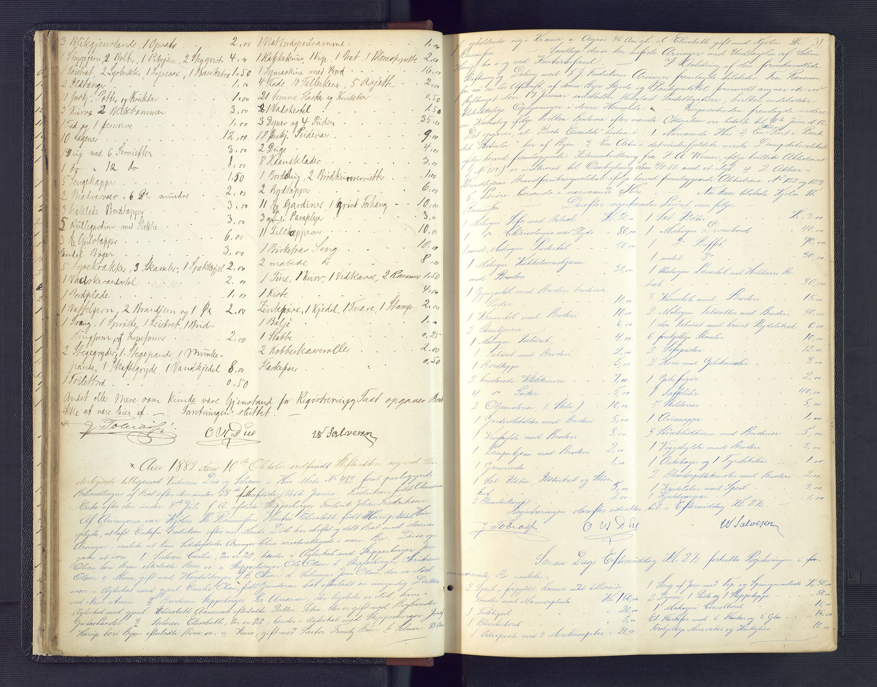 Kristiansand byrett, AV/SAK-1223-0001/H/Hc/L0032: Skifteregistreringsprotokoll nr. 4, med register, 1881-1888, p. 31