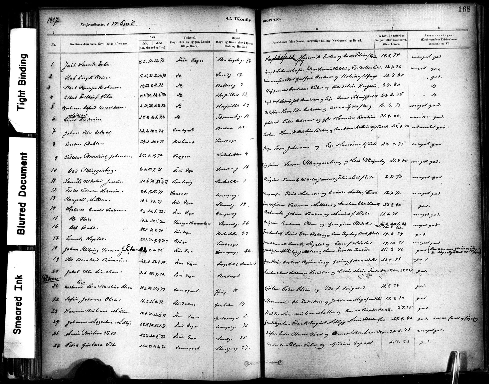 Ministerialprotokoller, klokkerbøker og fødselsregistre - Sør-Trøndelag, SAT/A-1456/602/L0119: Parish register (official) no. 602A17, 1880-1901, p. 168