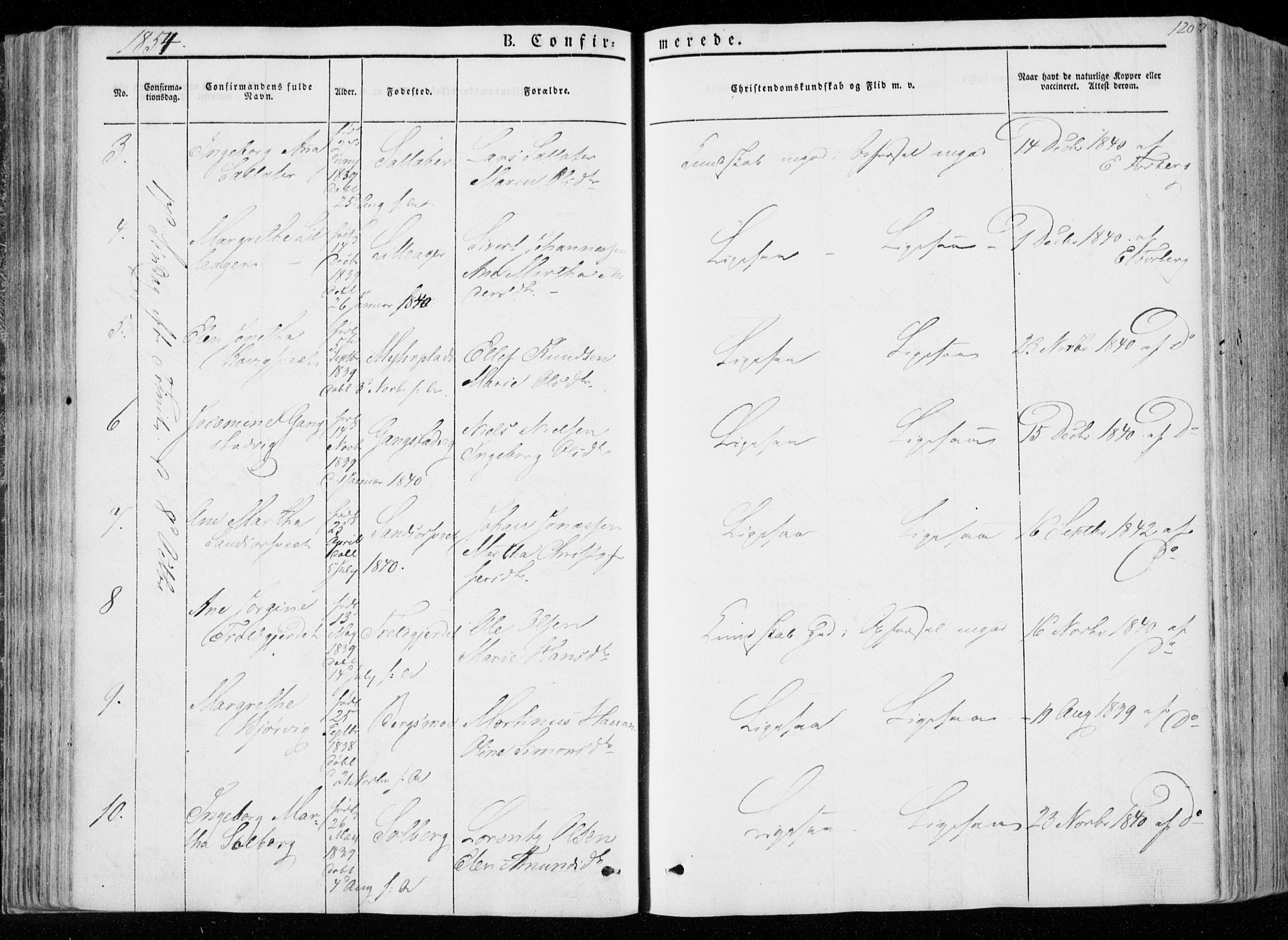 Ministerialprotokoller, klokkerbøker og fødselsregistre - Nord-Trøndelag, AV/SAT-A-1458/722/L0218: Parish register (official) no. 722A05, 1843-1868, p. 120