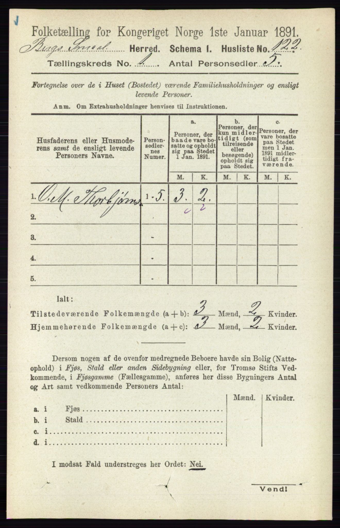 RA, 1891 census for 0116 Berg, 1891, p. 152