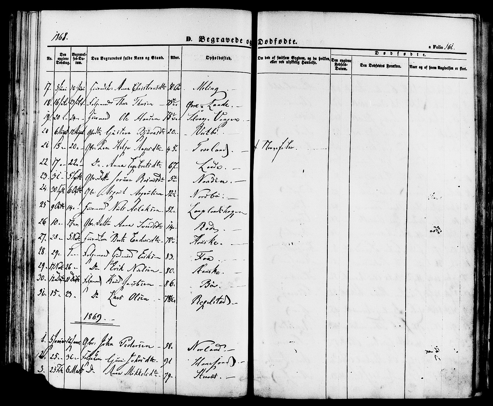 Finnøy sokneprestkontor, SAST/A-101825/H/Ha/Haa/L0008: Parish register (official) no. A 8, 1863-1878, p. 161