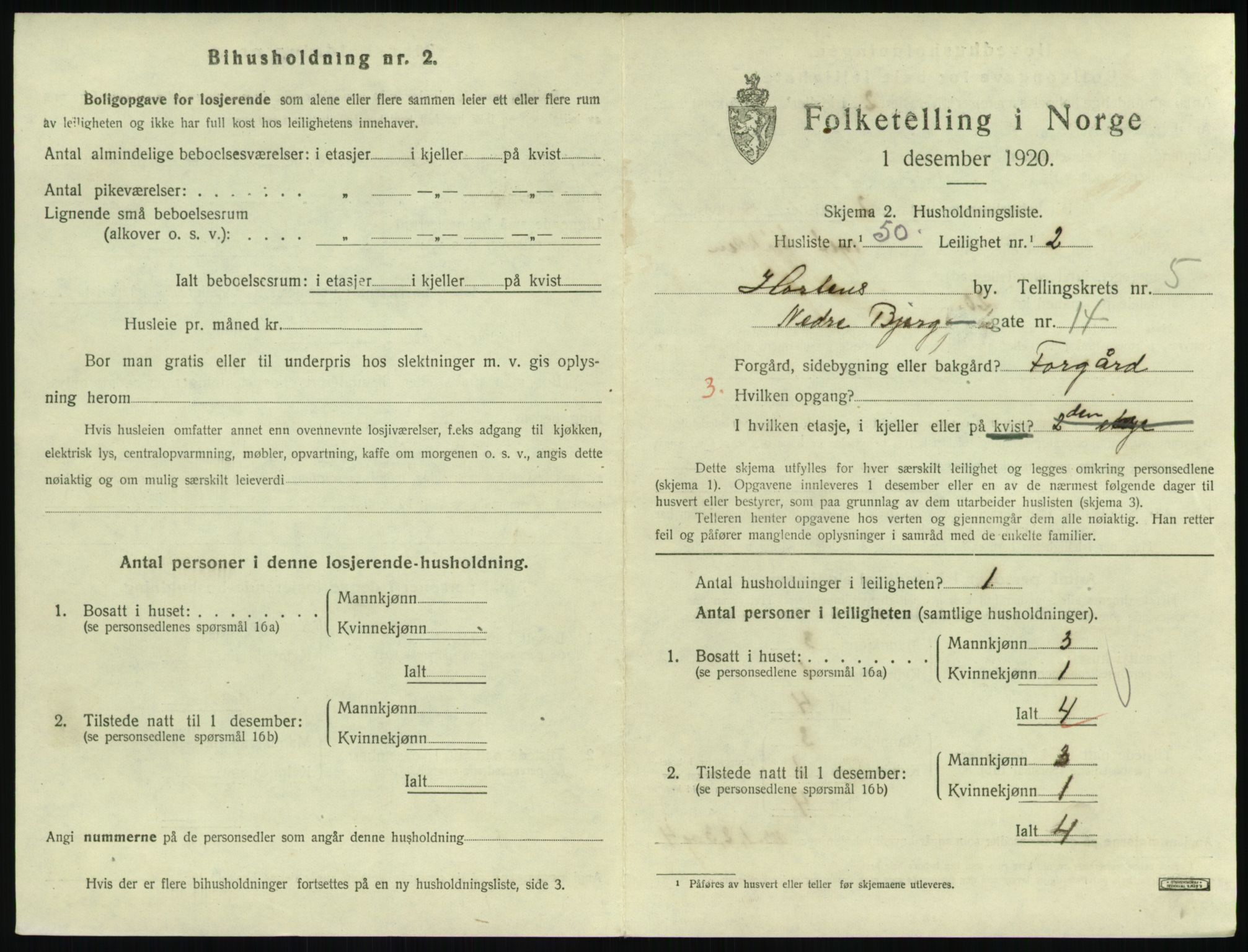 SAKO, 1920 census for Horten, 1920, p. 5853