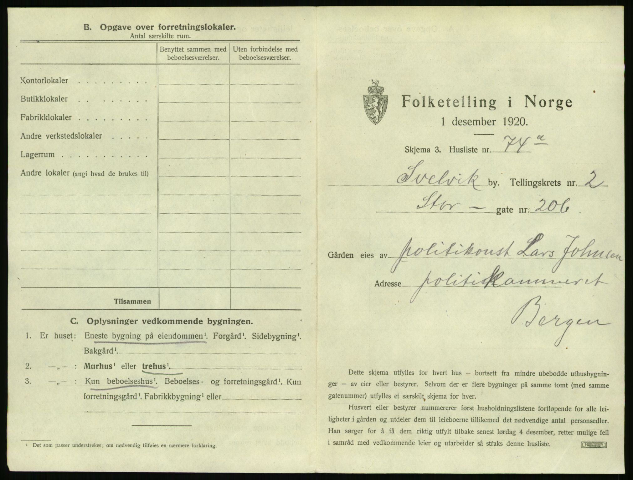 SAKO, 1920 census for Svelvik, 1920, p. 423