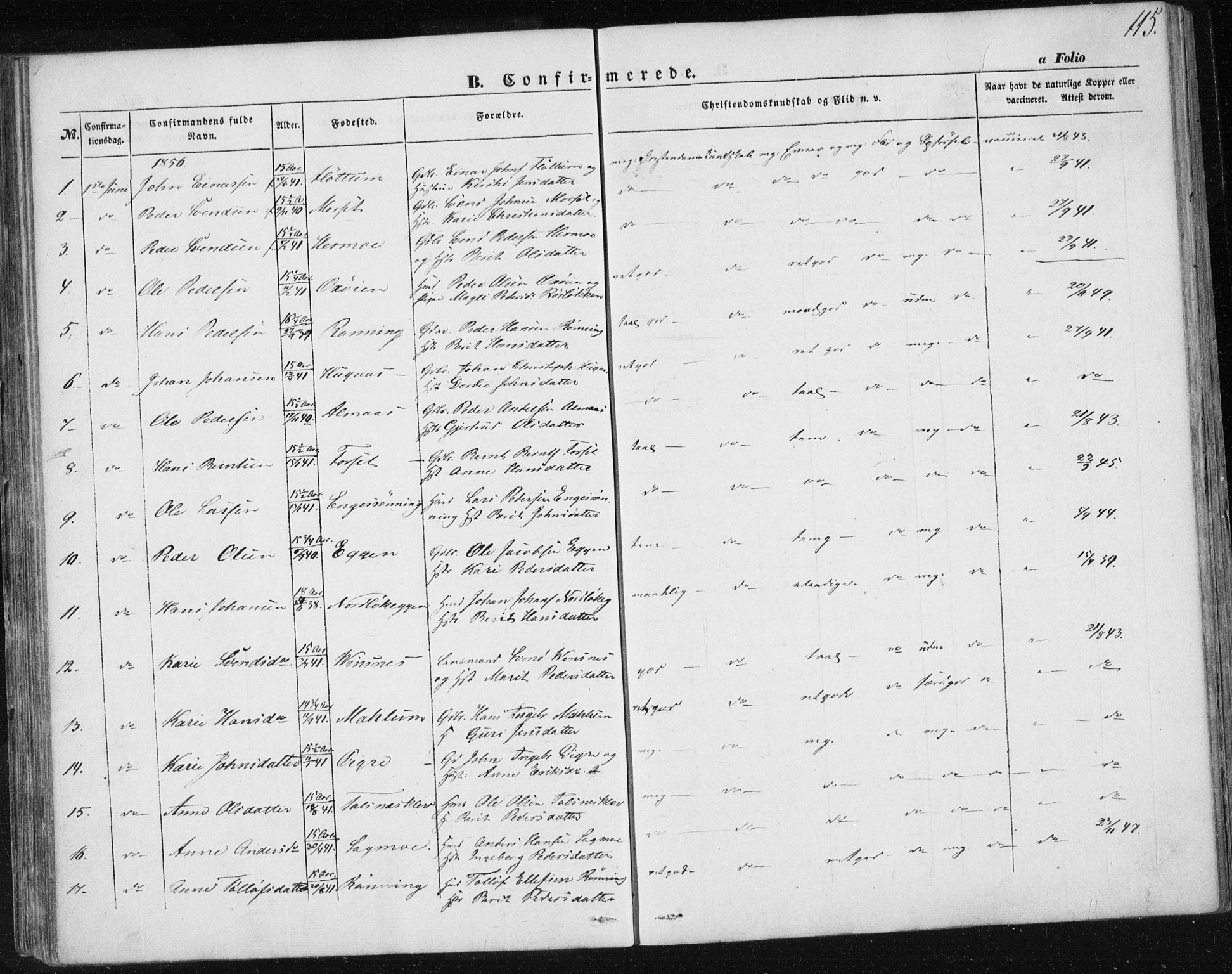 Ministerialprotokoller, klokkerbøker og fødselsregistre - Sør-Trøndelag, SAT/A-1456/685/L0964: Parish register (official) no. 685A06 /2, 1846-1859, p. 115