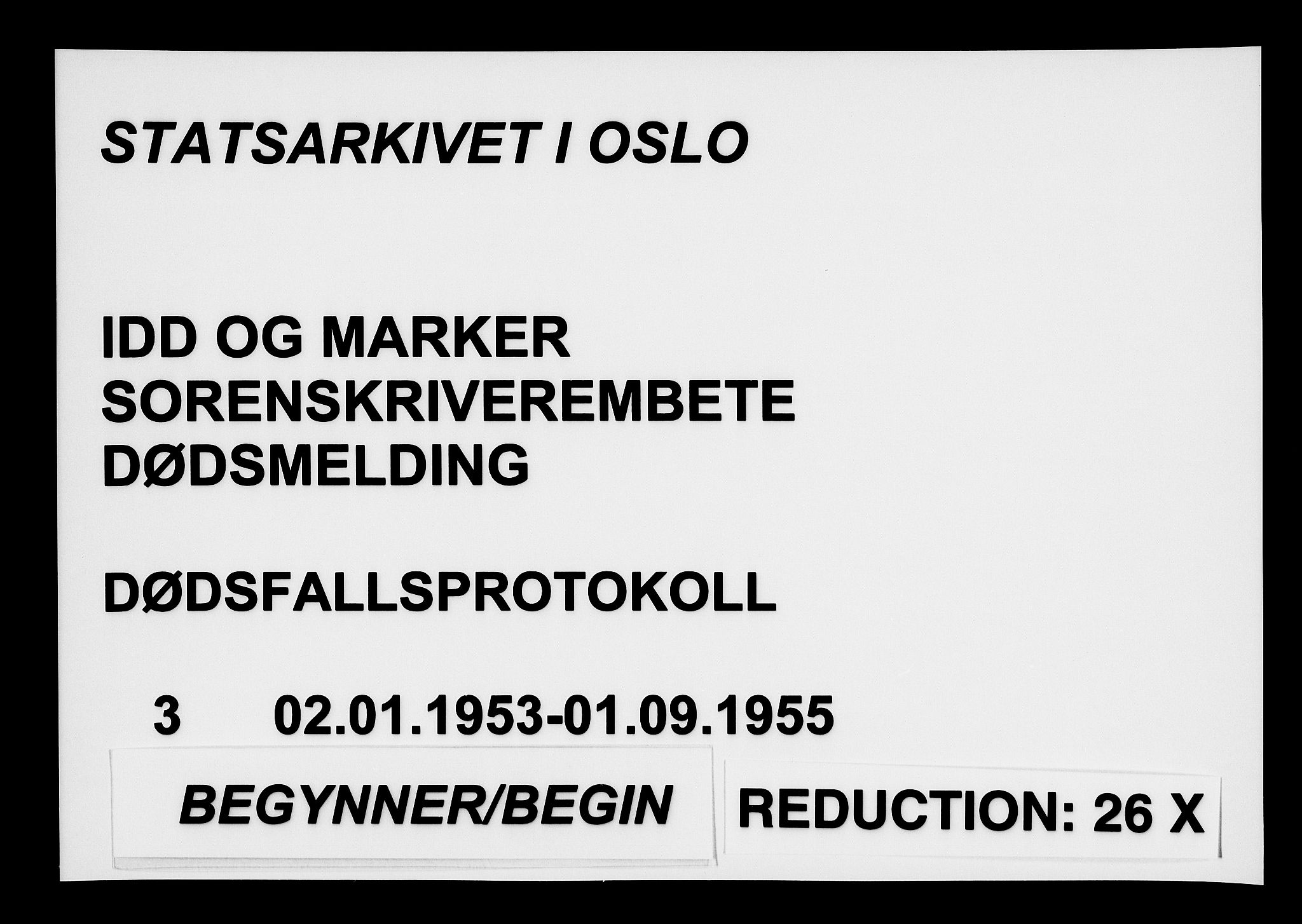 Idd og Marker sorenskriveri, AV/SAO-A-10283/H/Ha/Haa/L0003: Dødsanmeldelsesprotokoll, 1953-1955