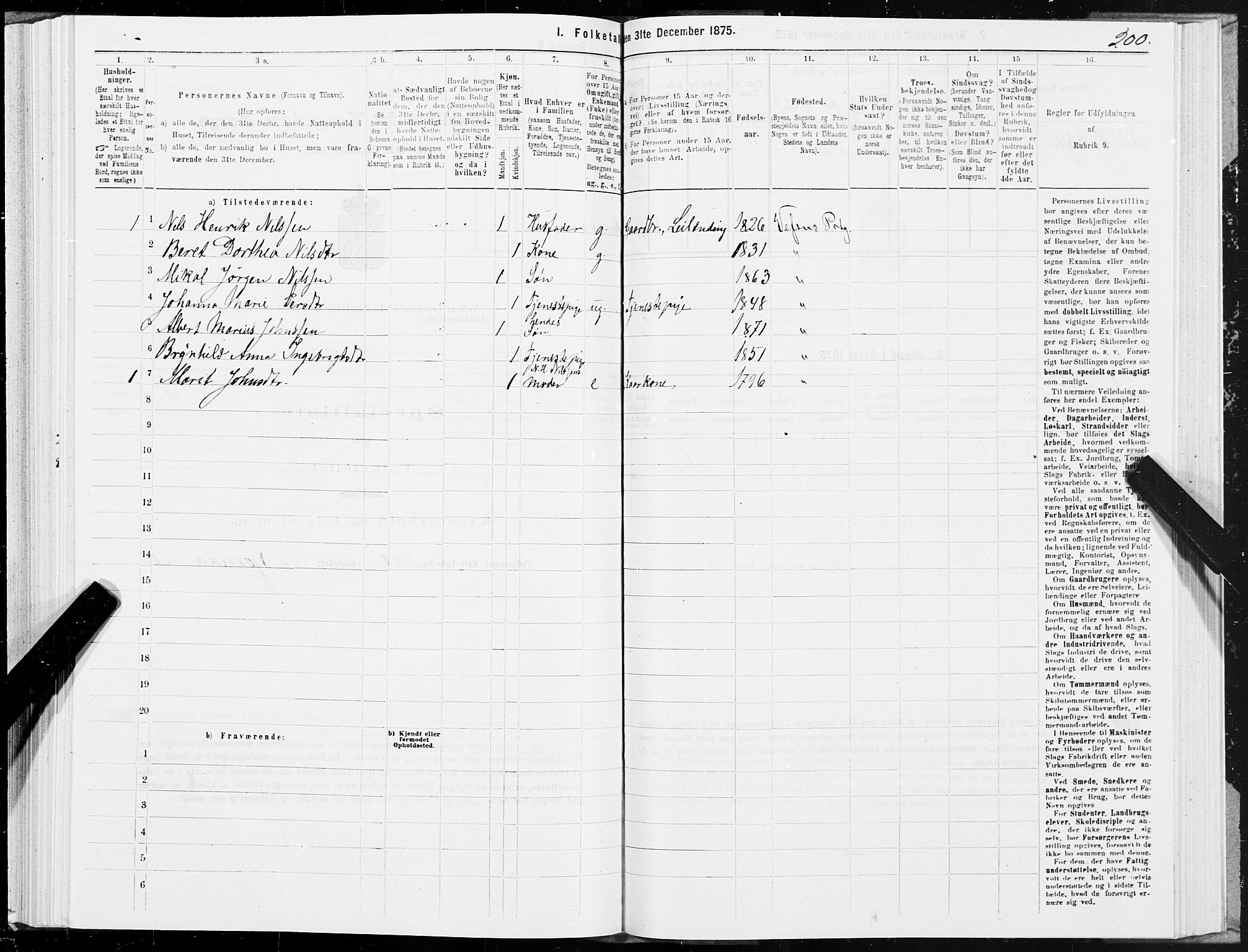 SAT, 1875 census for 1824L Vefsn/Vefsn, 1875, p. 1200