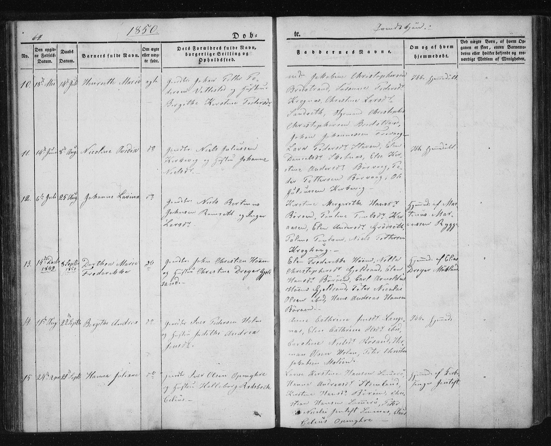 Ministerialprotokoller, klokkerbøker og fødselsregistre - Nordland, SAT/A-1459/893/L1332: Parish register (official) no. 893A05, 1841-1858, p. 64